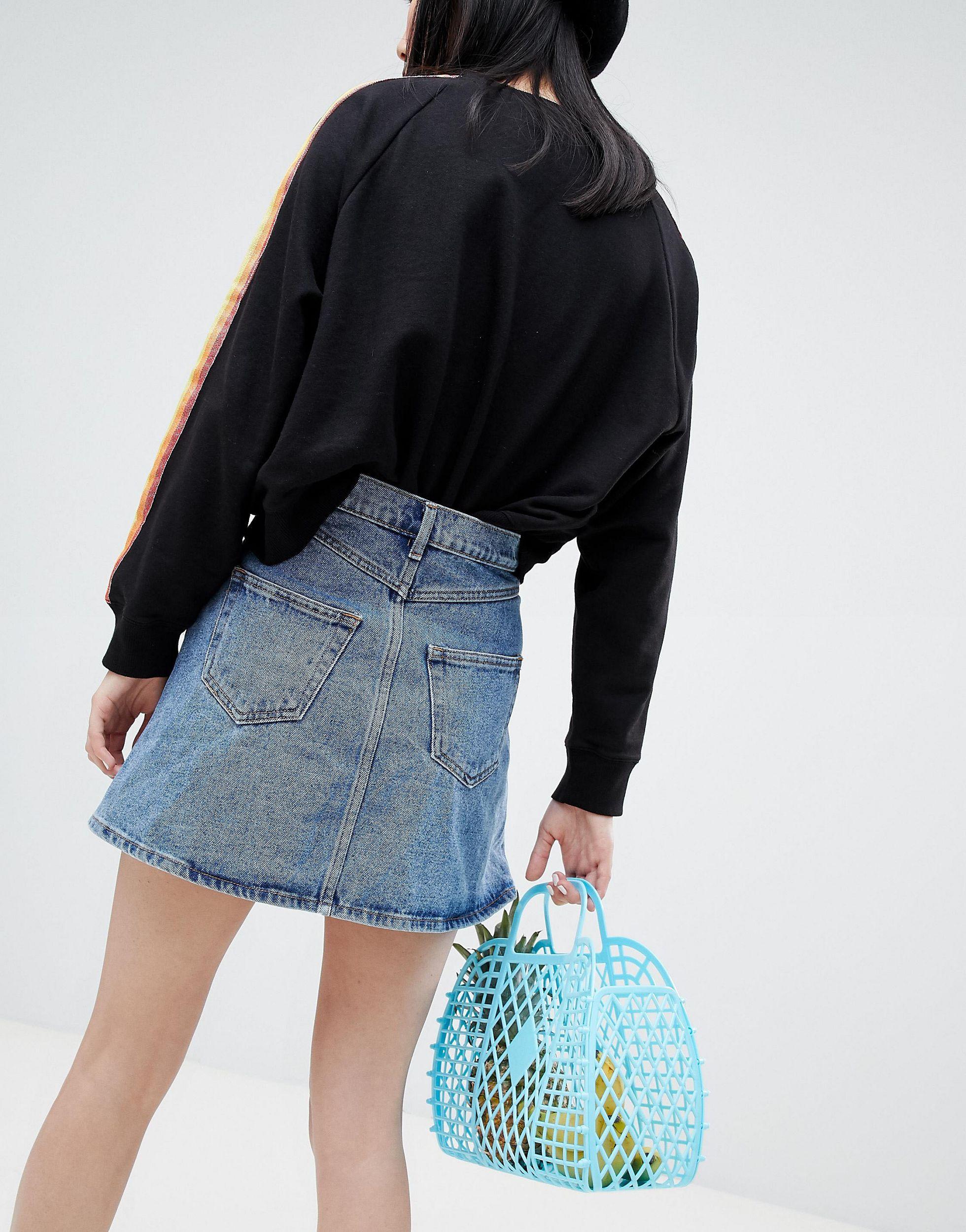 monki denim mini skirt