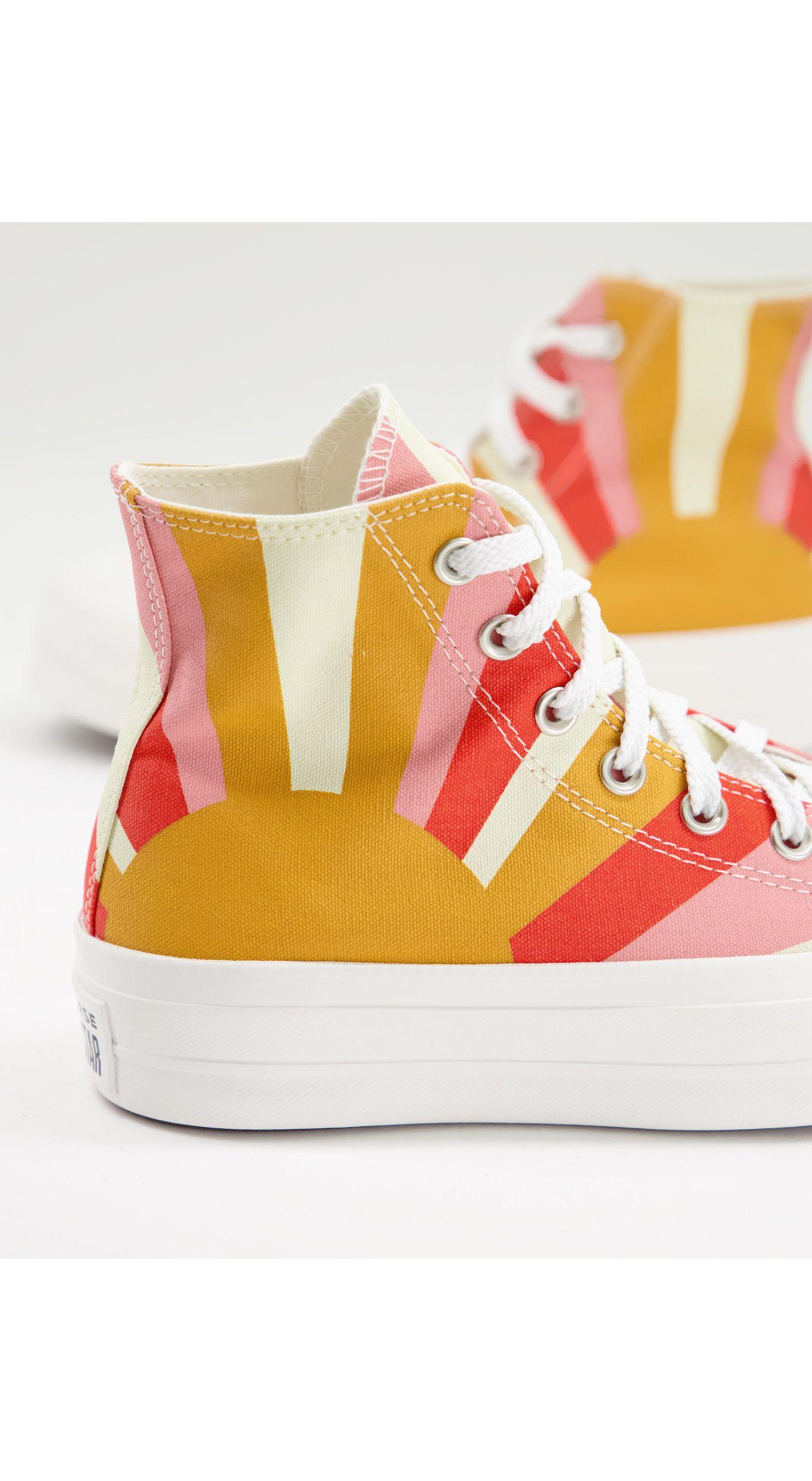 Pink and yellow converse sale