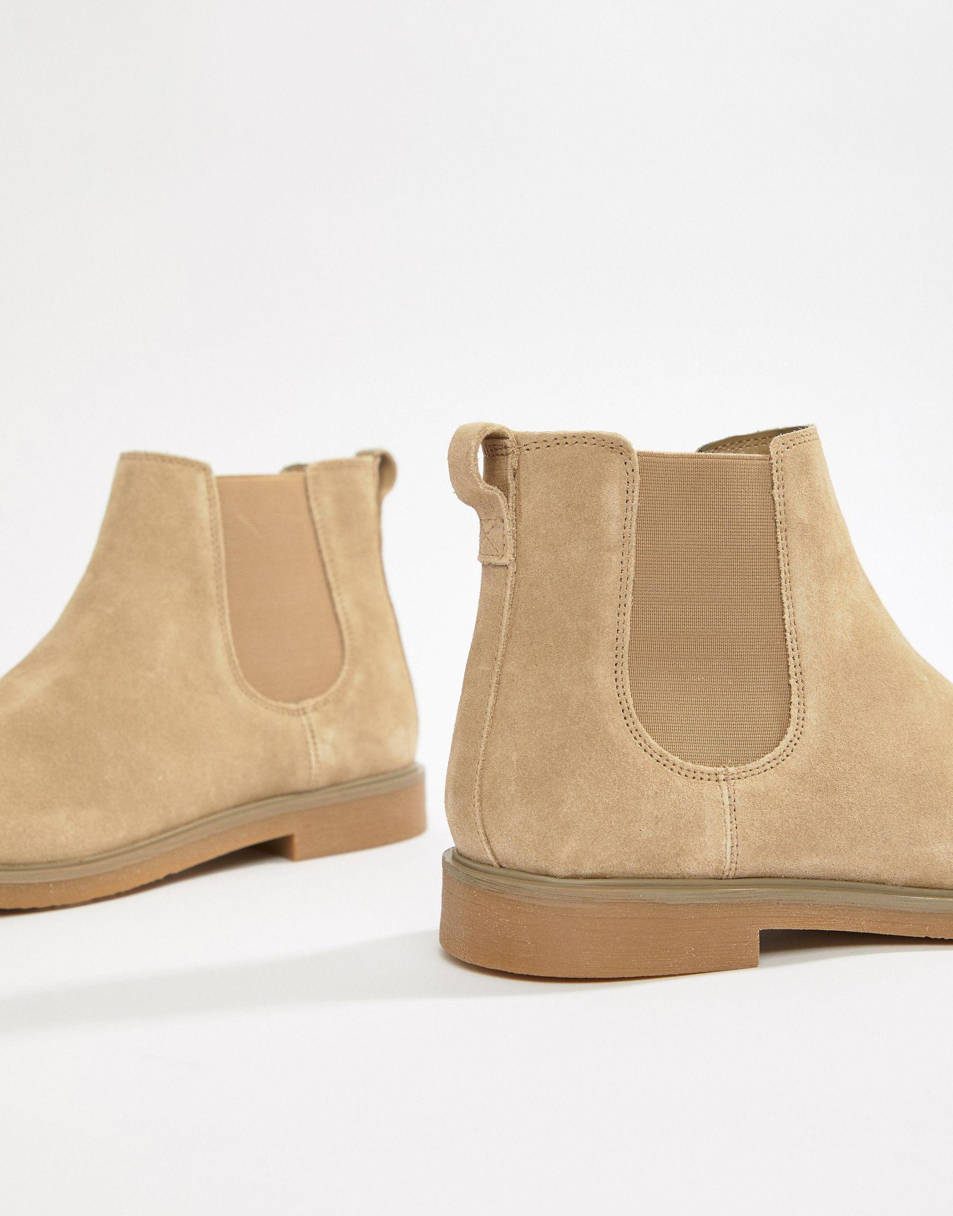 Pull&Bear Suede Chelsea Boots in Natural for Men | Lyst