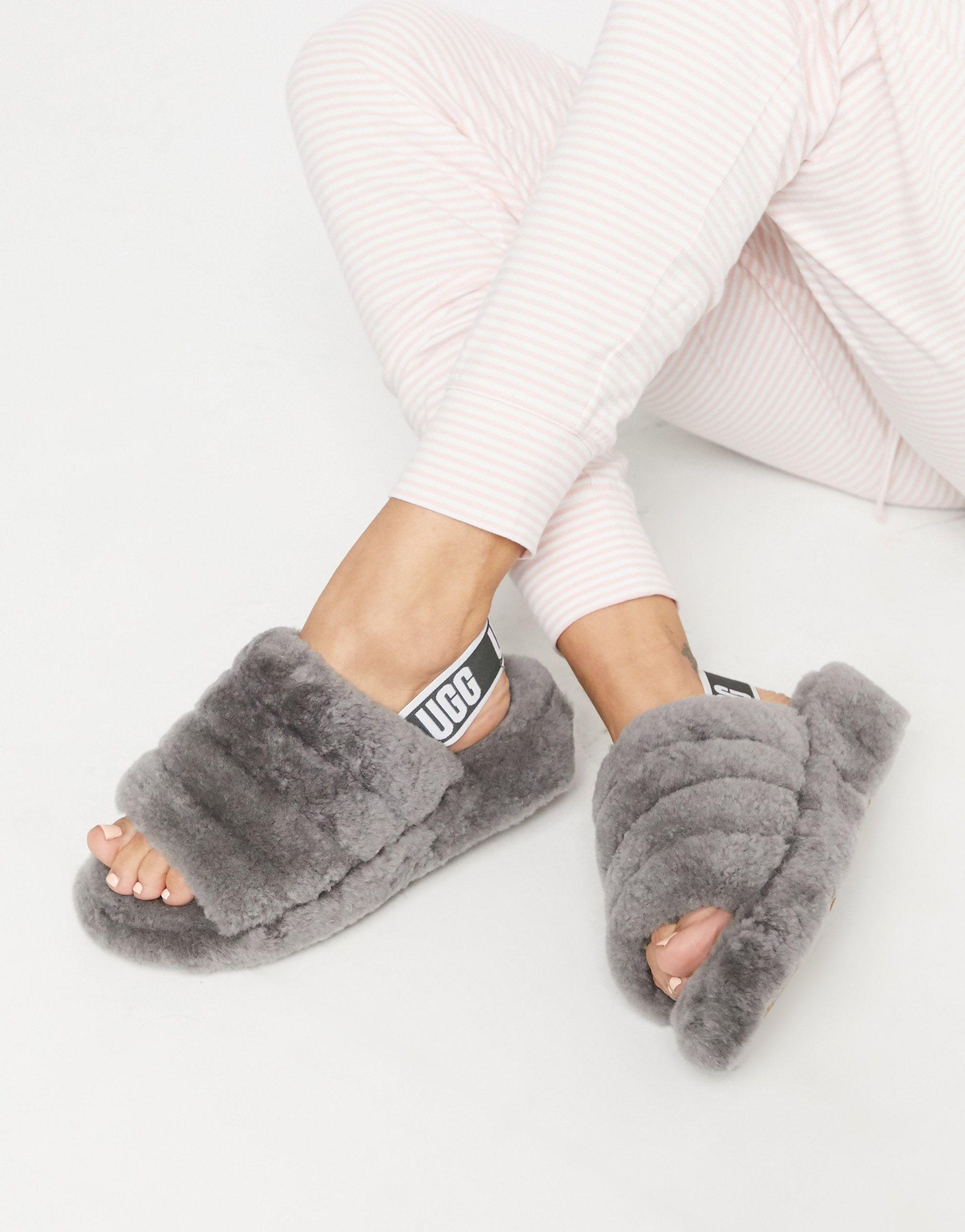 ugg fluff yeah slide grey, huge discount UP TO 62% OFF -  www.aimilpharmaceuticals.com