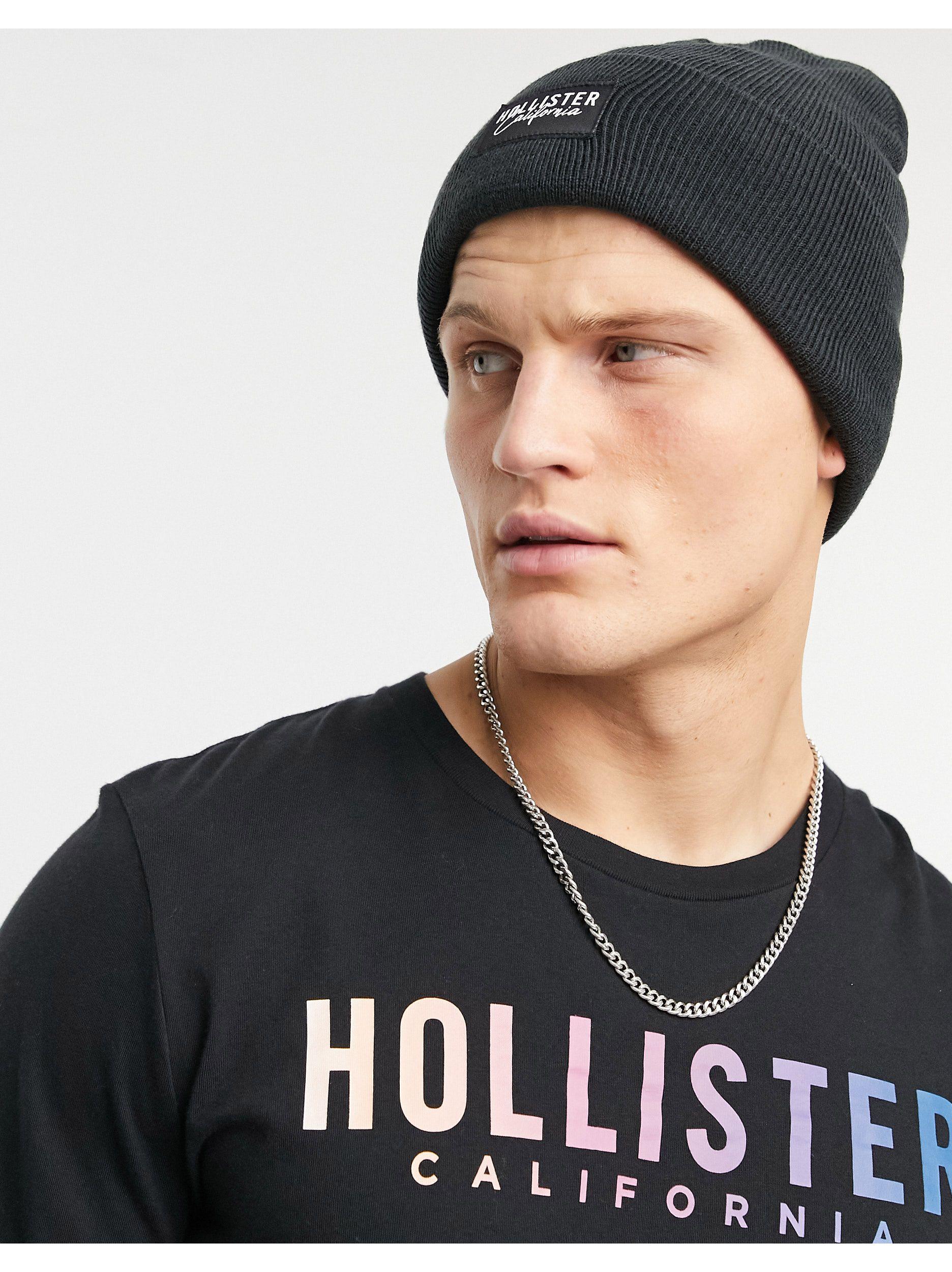 Hollister Synthetic Ribbed Beanie in 