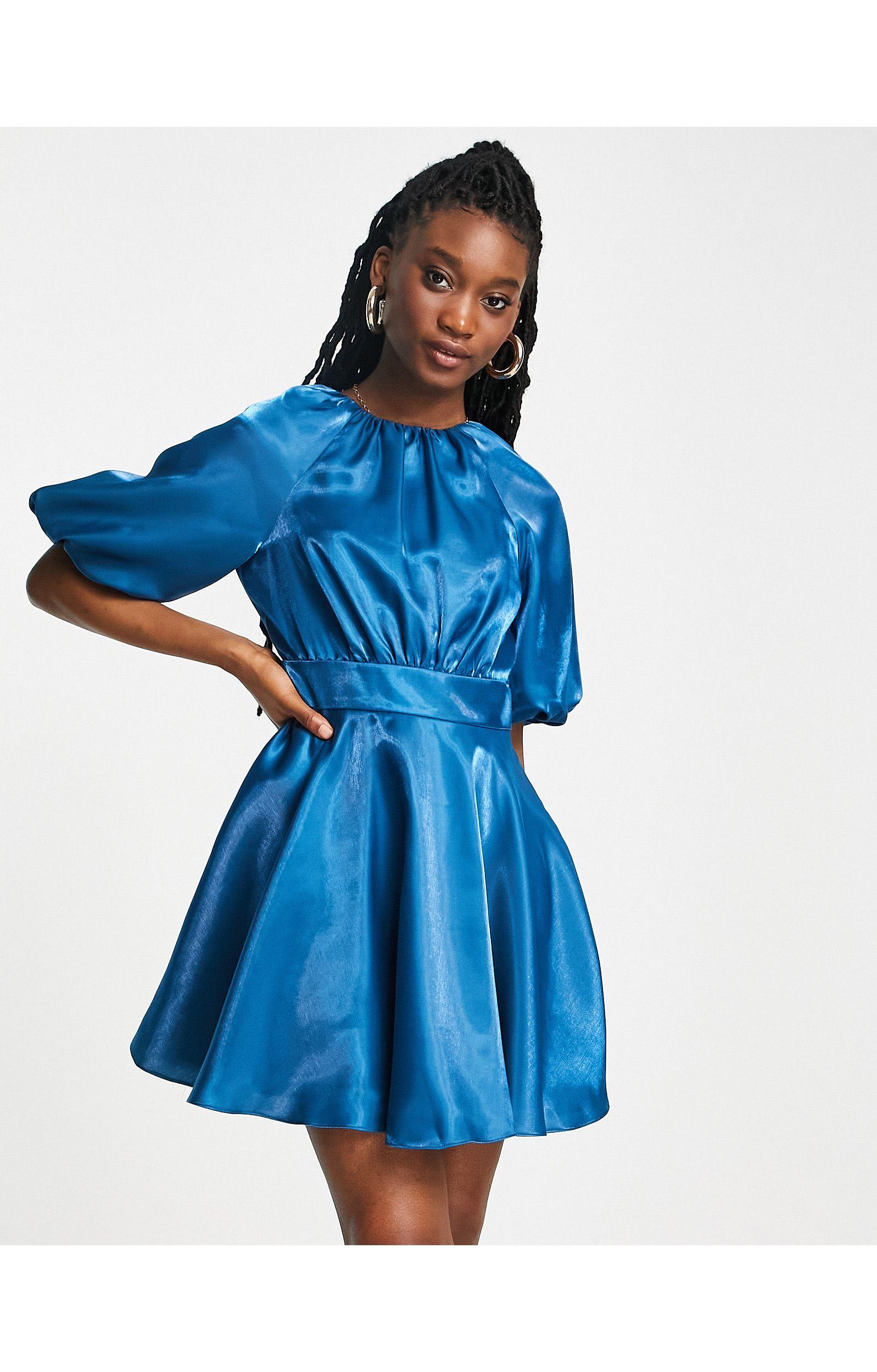 Forever New Bow Back Satin Mini Dress 