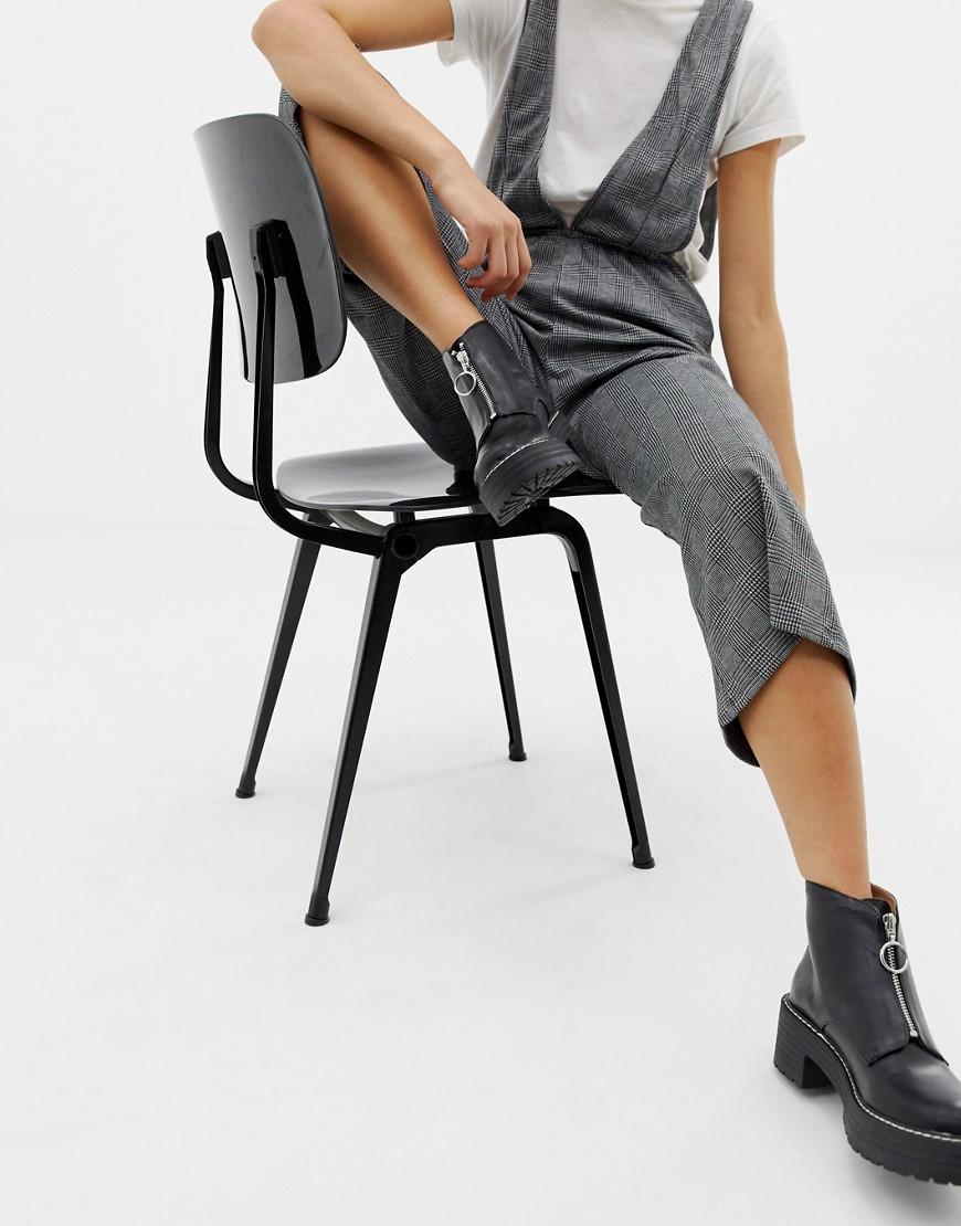 Botas con suela gruesa y cremallera en la parte delantera de Pull\u0026Bear de  Denim de color Negro | Lyst