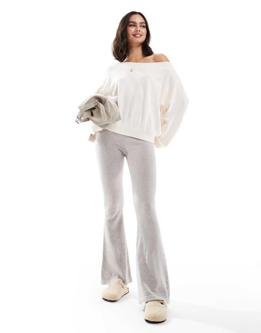 Bershka Off The Shoulder Slouchy Sweater in White Lyst UK