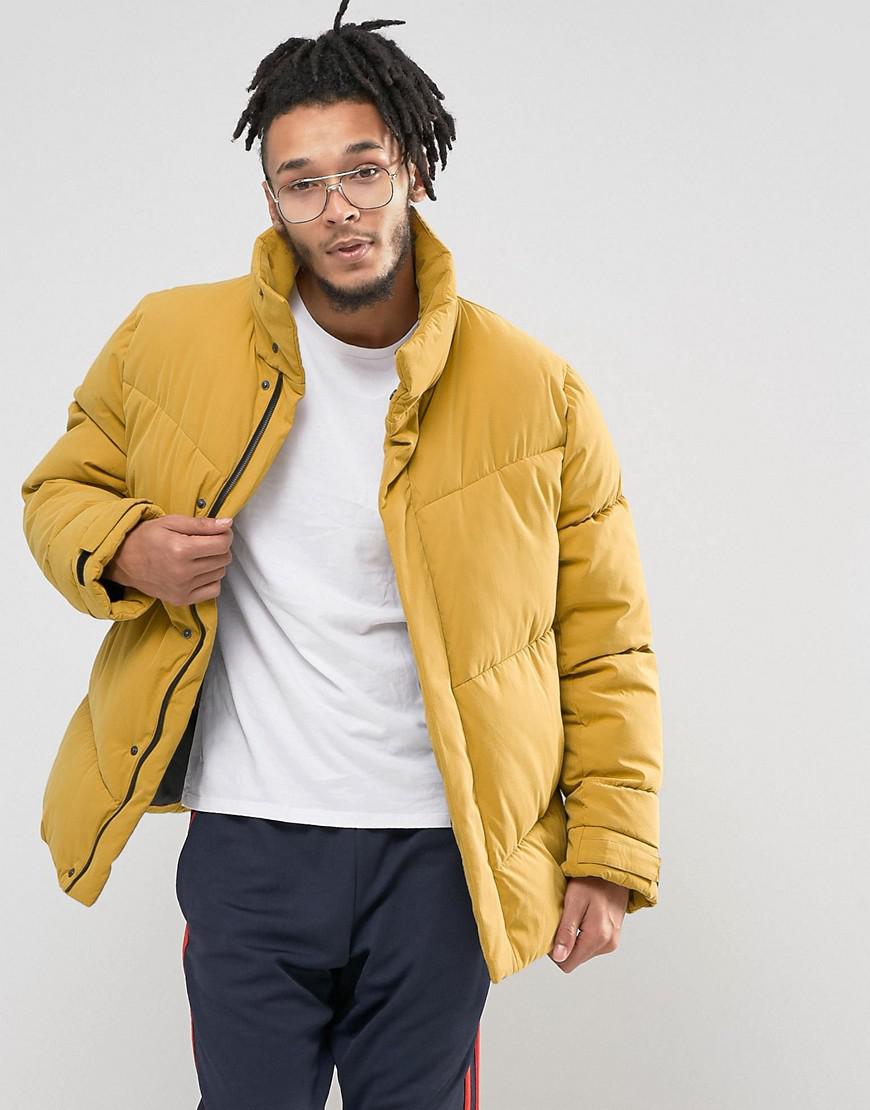 ASOS Cotton Oversized Puffer Jacket In Yellow for Men - Lyst