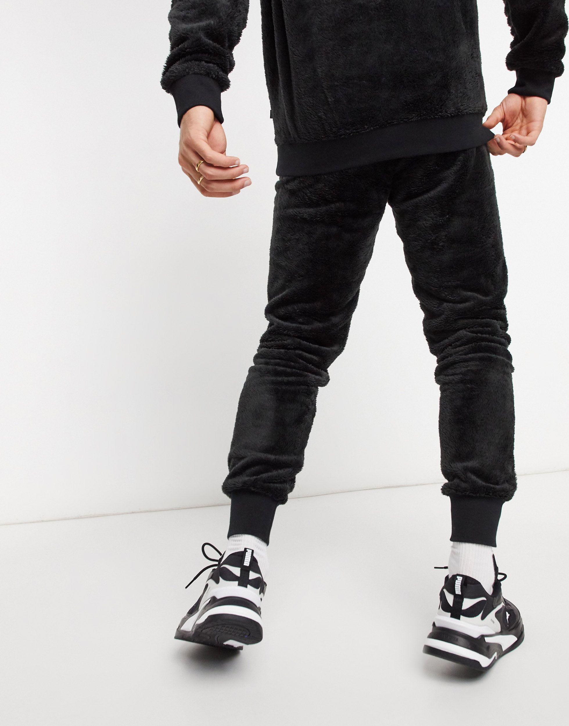 PUMA Baumwolle – flauschige jogginghose mit logo in Schwarz für Herren -  Lyst