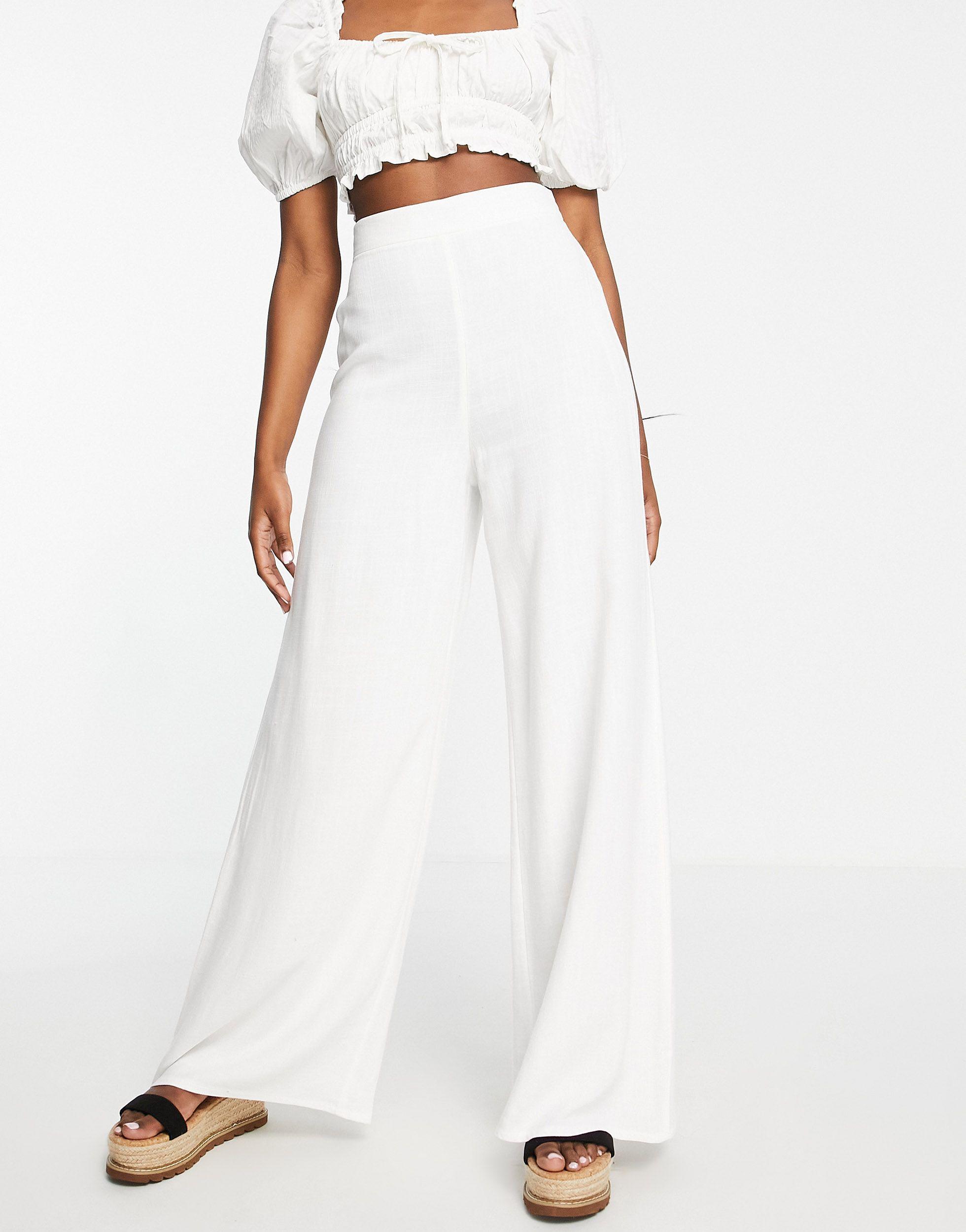 Miss Selfridge Linen Wide Leg Trouser 