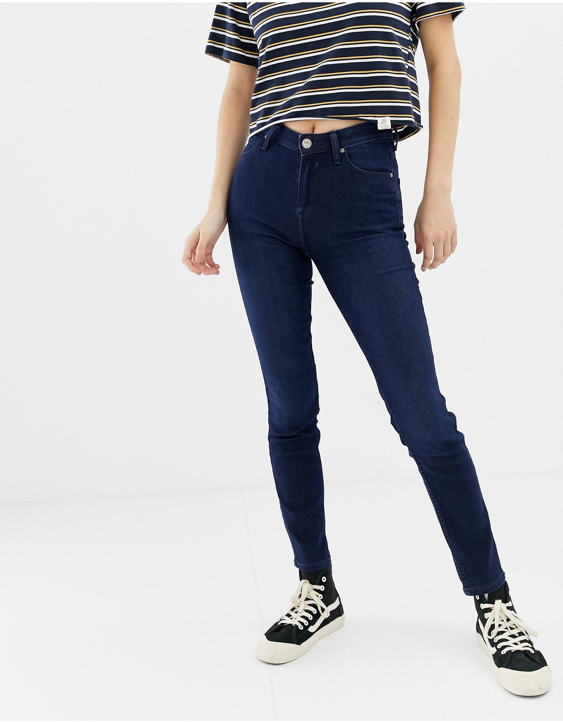 Lee - Scarlett - Jeans skinny a vita altaLee Jeans in Denim di colore Blu -  Lyst