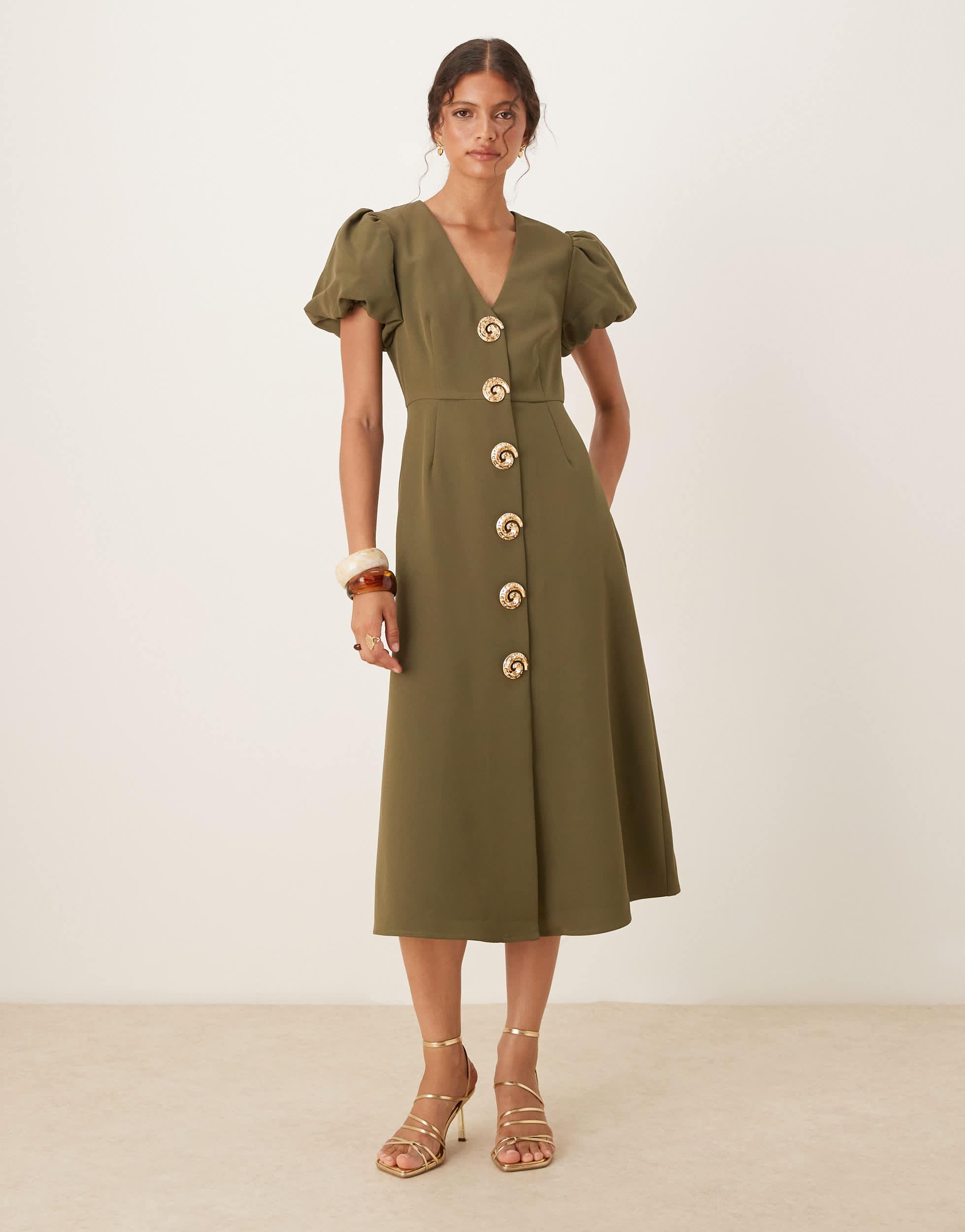 シスター・ジェーン オリーブのラッフルミディドレス Sister Jane Casual and day dresses for Women | Online Sale