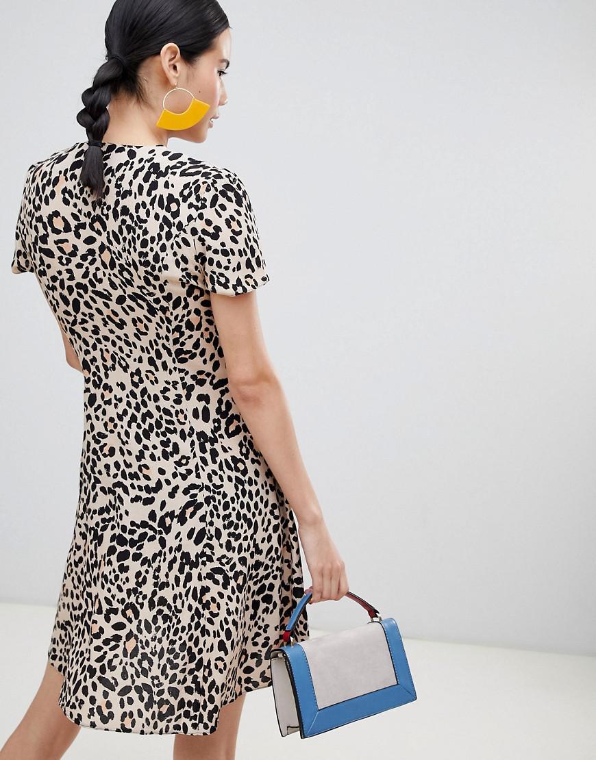 new look leopard tea dress