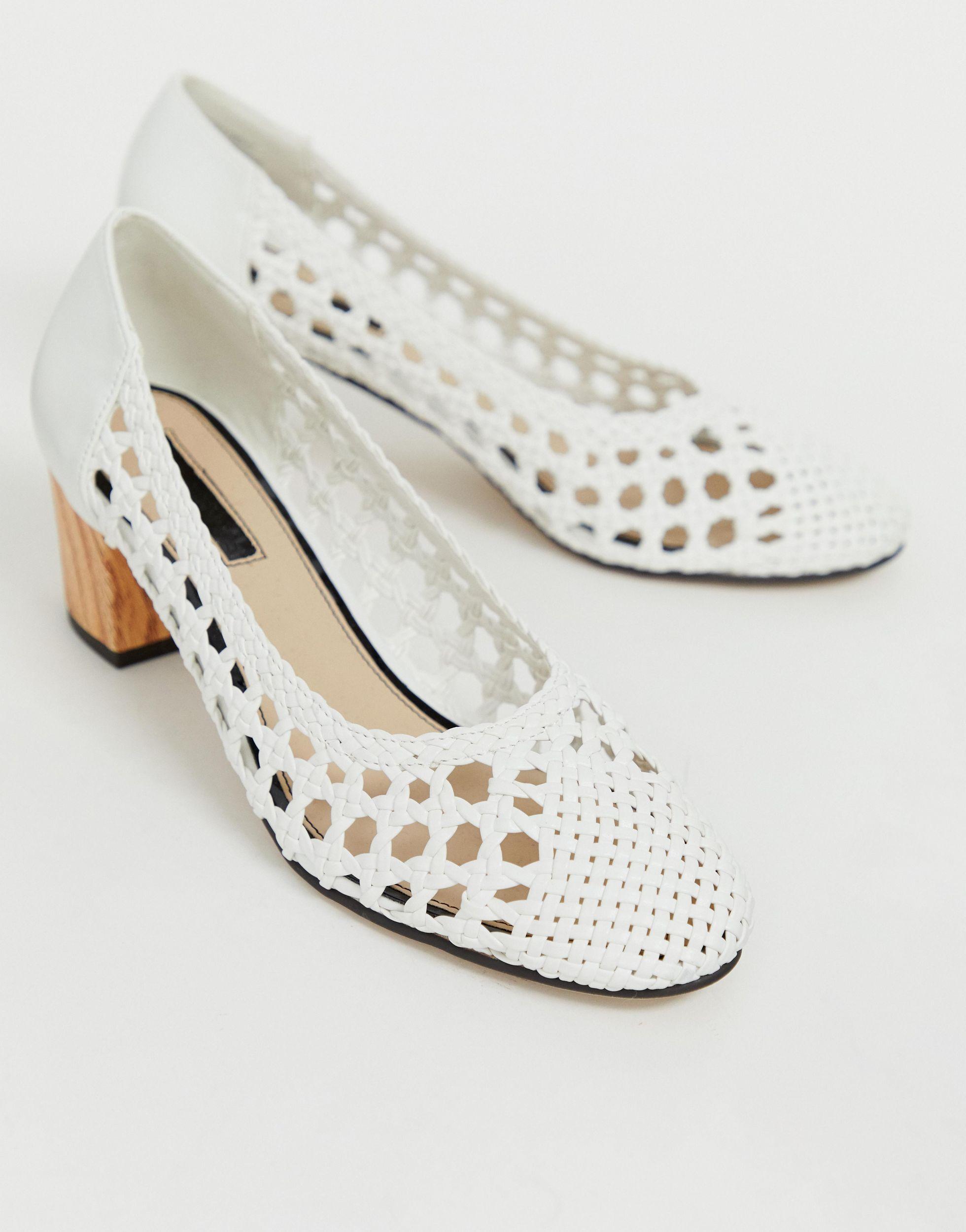 Miss Selfridge Clementine White Woven Court Shoes | Lyst