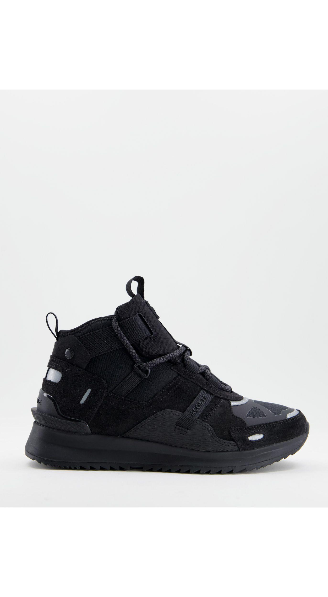 Lacoste Run High Top Trainers in Black | Lyst