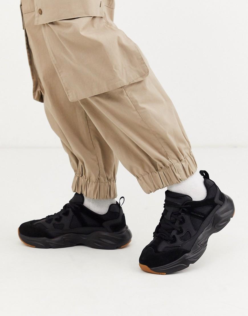 Skechers Suède Stamina Airy - Sneaker Met Dikke Zool in het Zwart voor  heren - Lyst