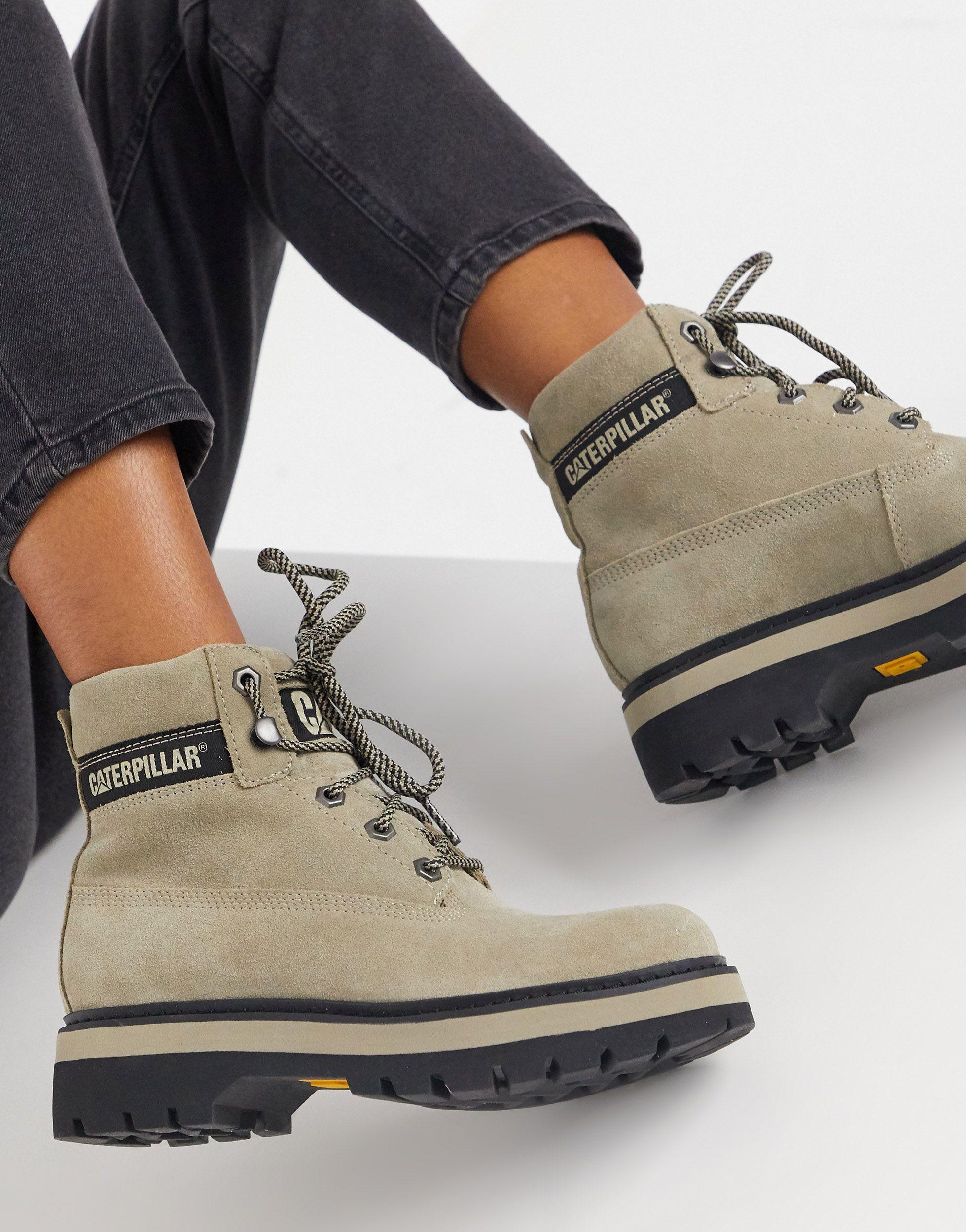 Caterpillar Cat Mimicry Flatform Lace Up Hiking Boots in Natural | Lyst UK