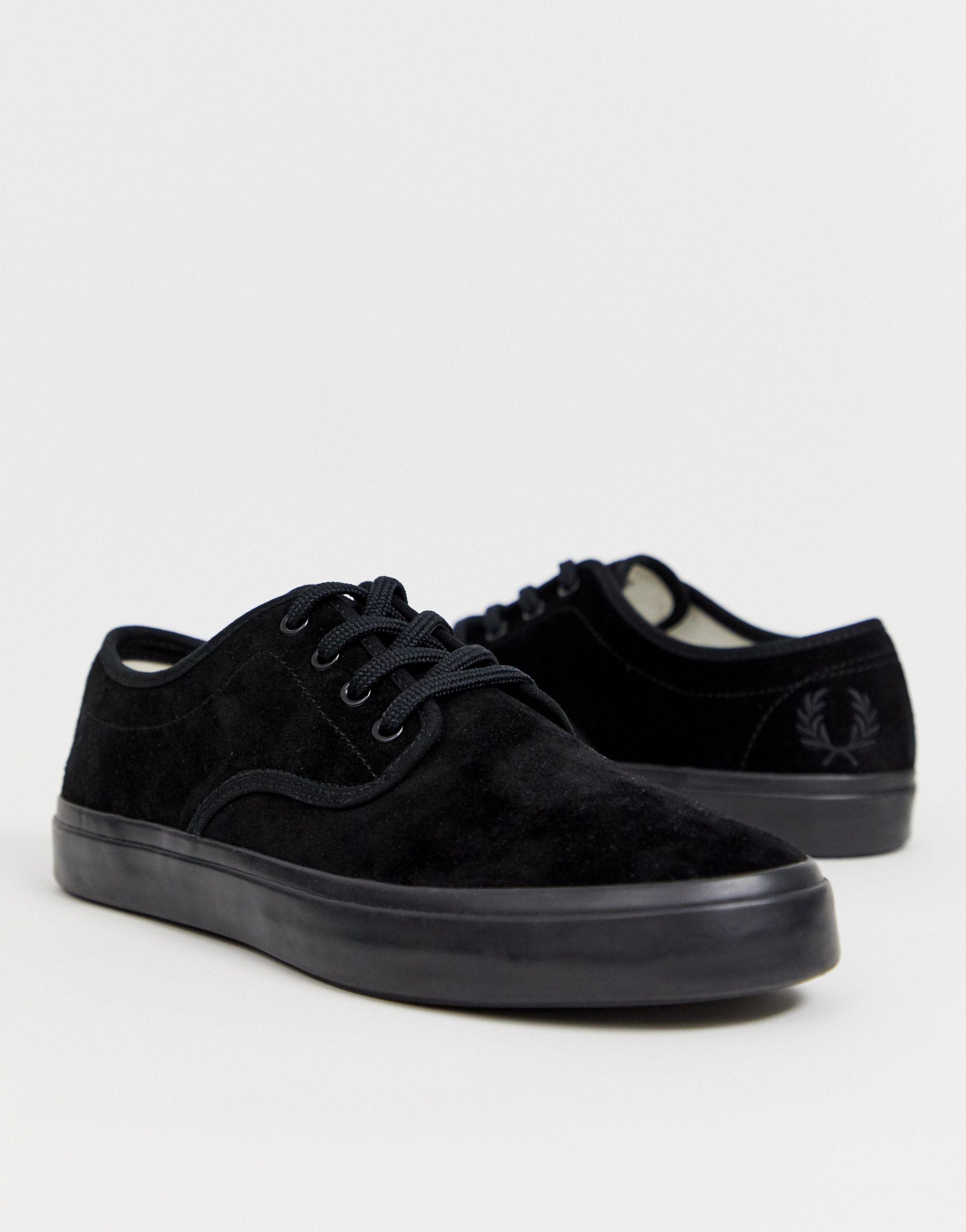Fred Perry Merton Suede Trainers in Black for Men - Lyst
