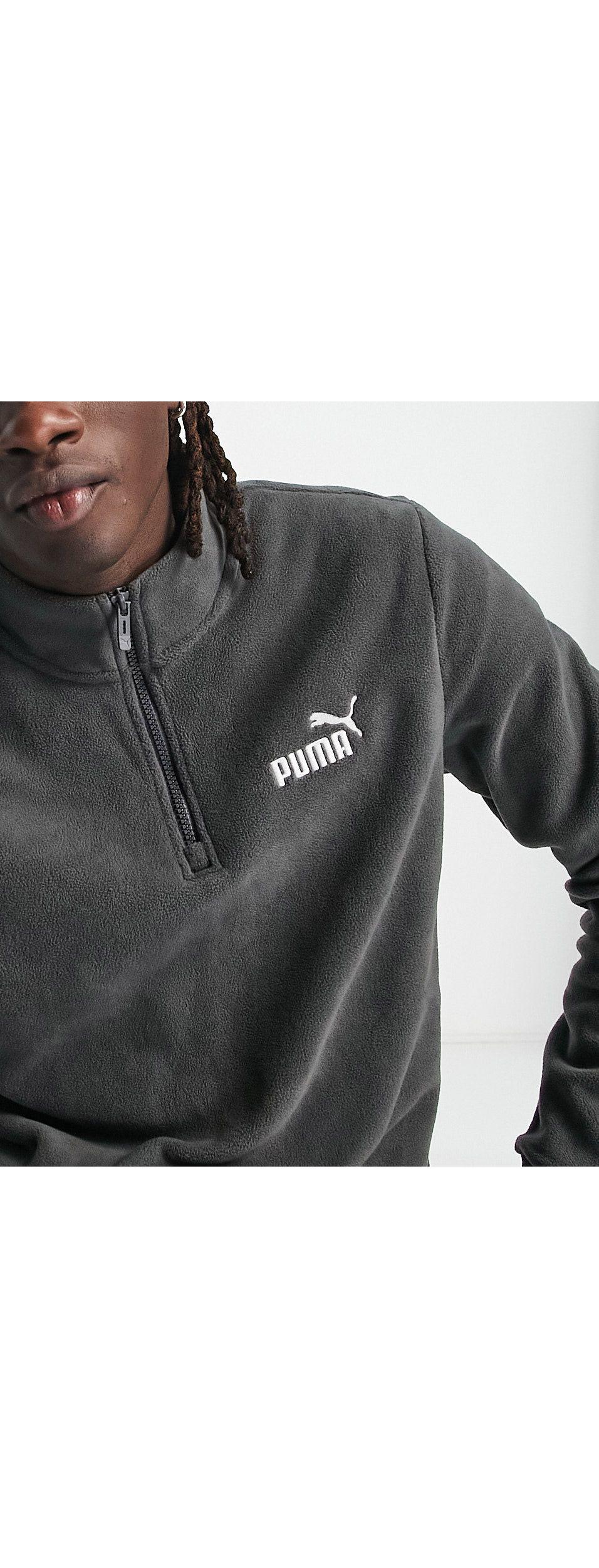 PUMA Essentials 1/4 Zip Fleece in Gray for Men | Lyst
