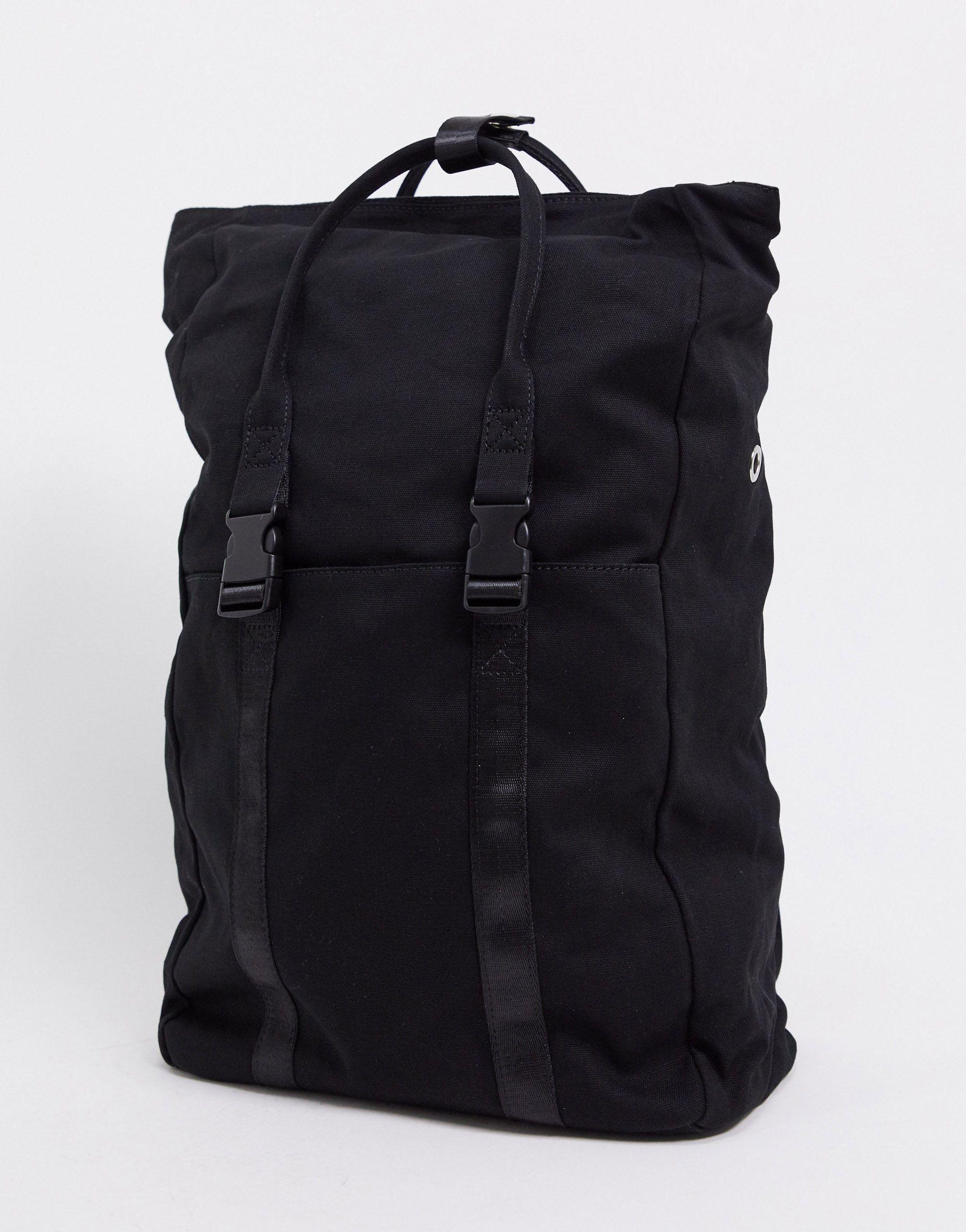 ASOS Canvas Backpack With Laptop Compartment in Black - Lyst