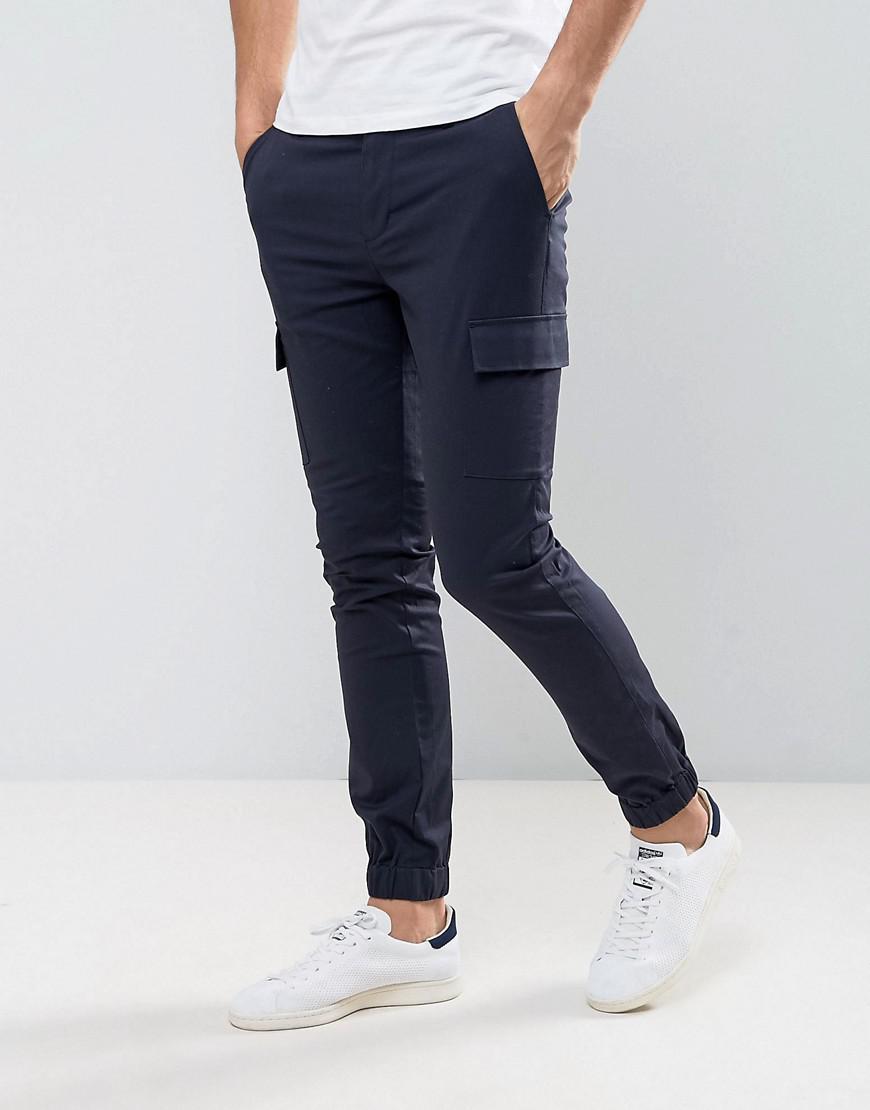ASOS Cotton Skinny Woven Cargo Pant In 