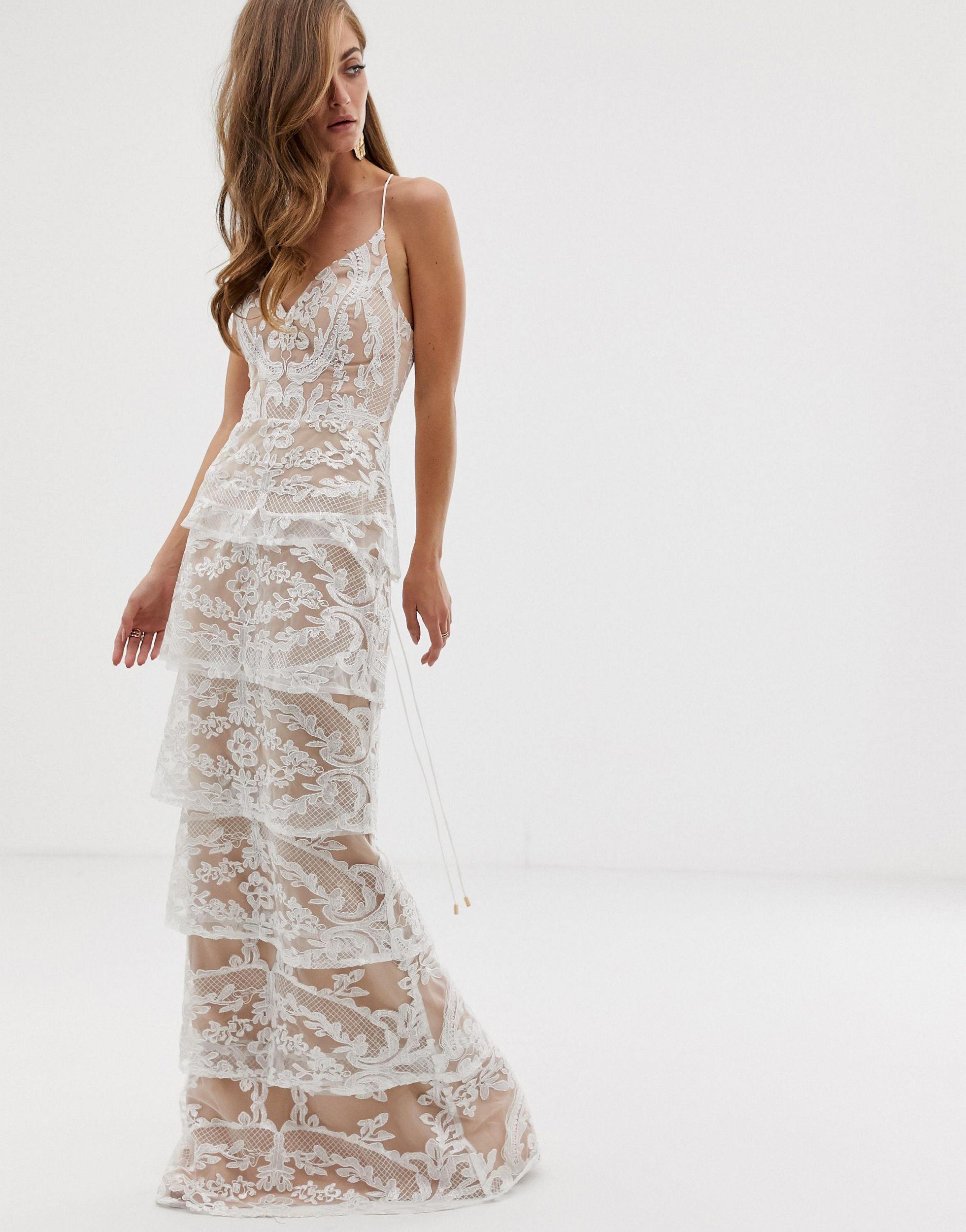 contrast lace flowy dress