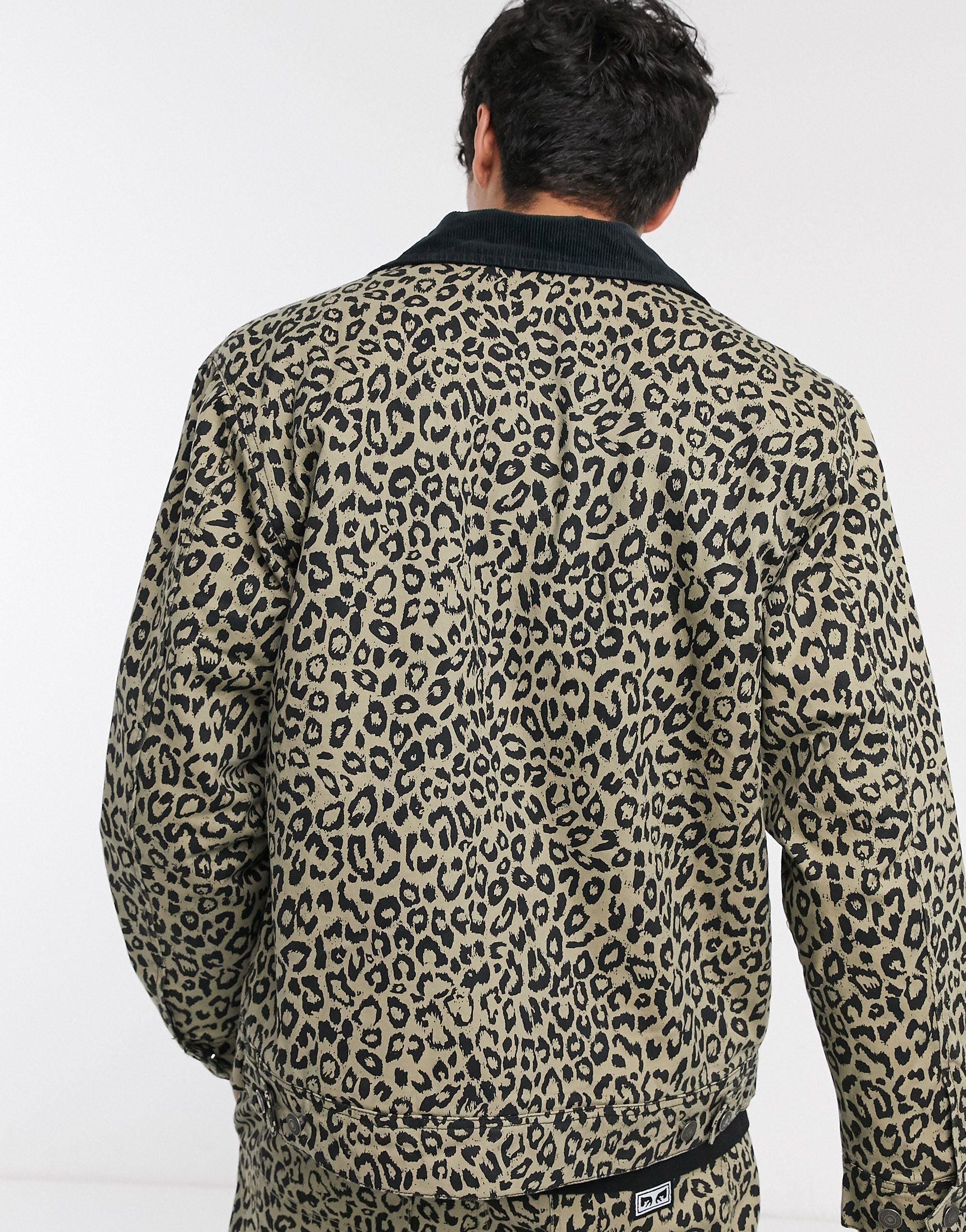obey leopard jacket