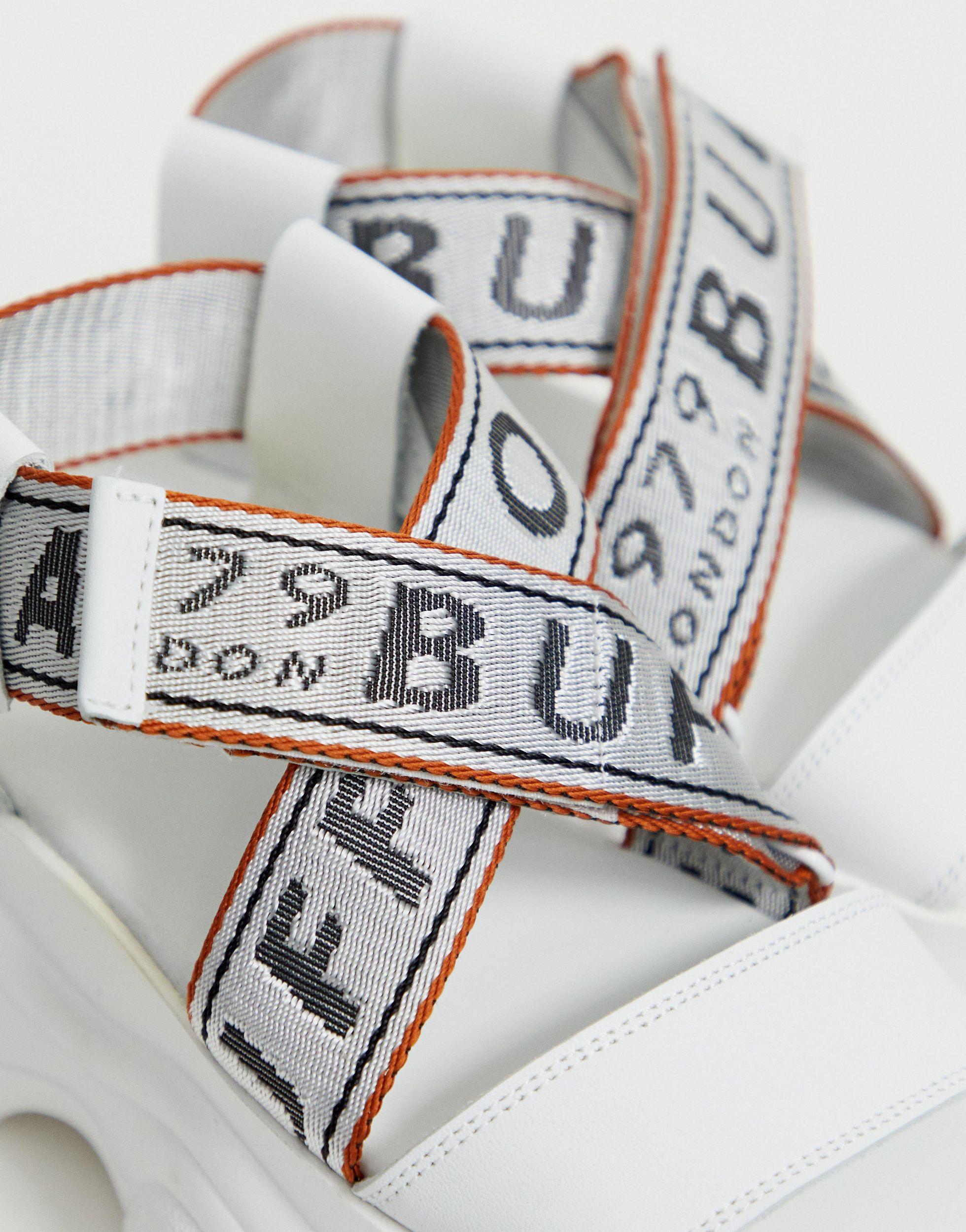 Buffalo Leer London Bo - Sandalen Met Plateauzool En Logo in het Wit - Lyst