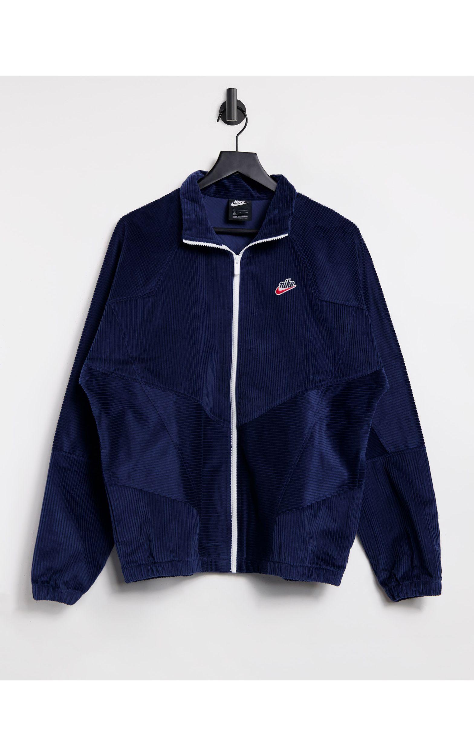 Nike Heritage Essentials Cord Windrunner Jacket in Blue for Men | Lyst  Australia
