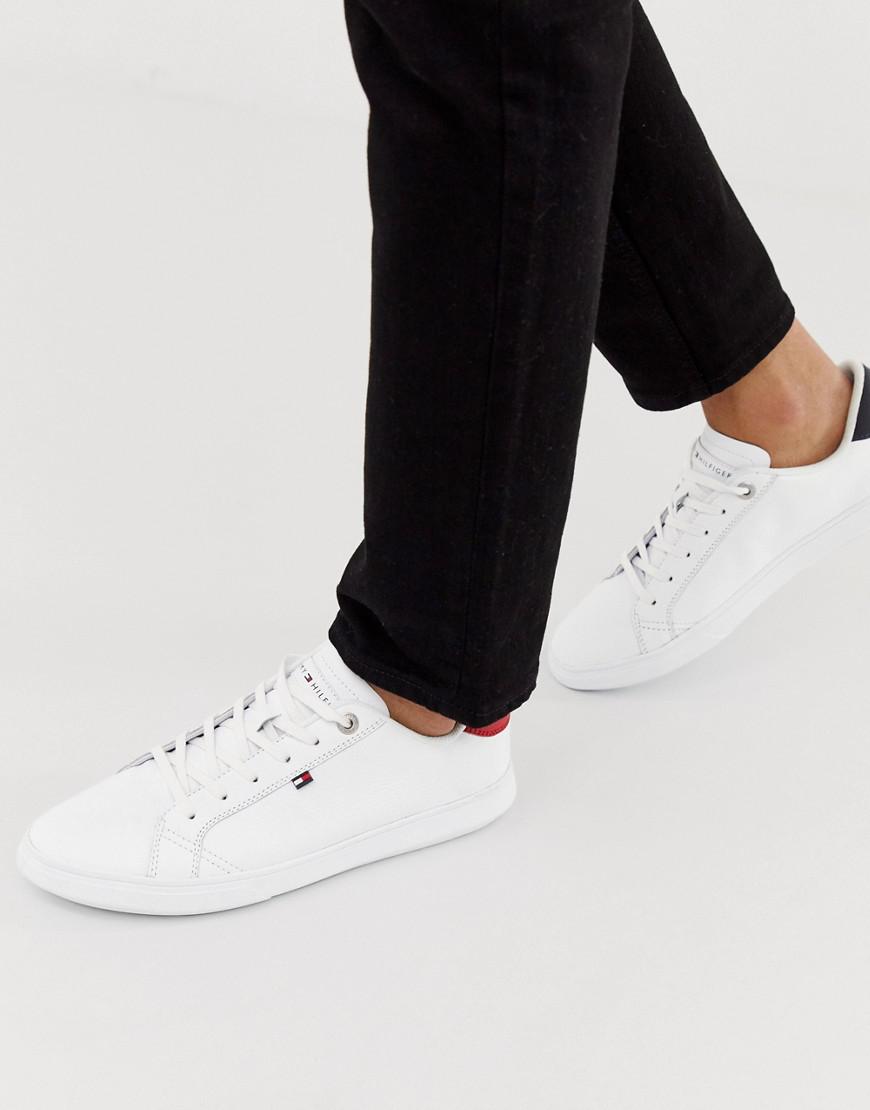 verdamping diep wimper Tommy Hilfiger Essential Leather Icon Logo Sneaker In White for Men | Lyst