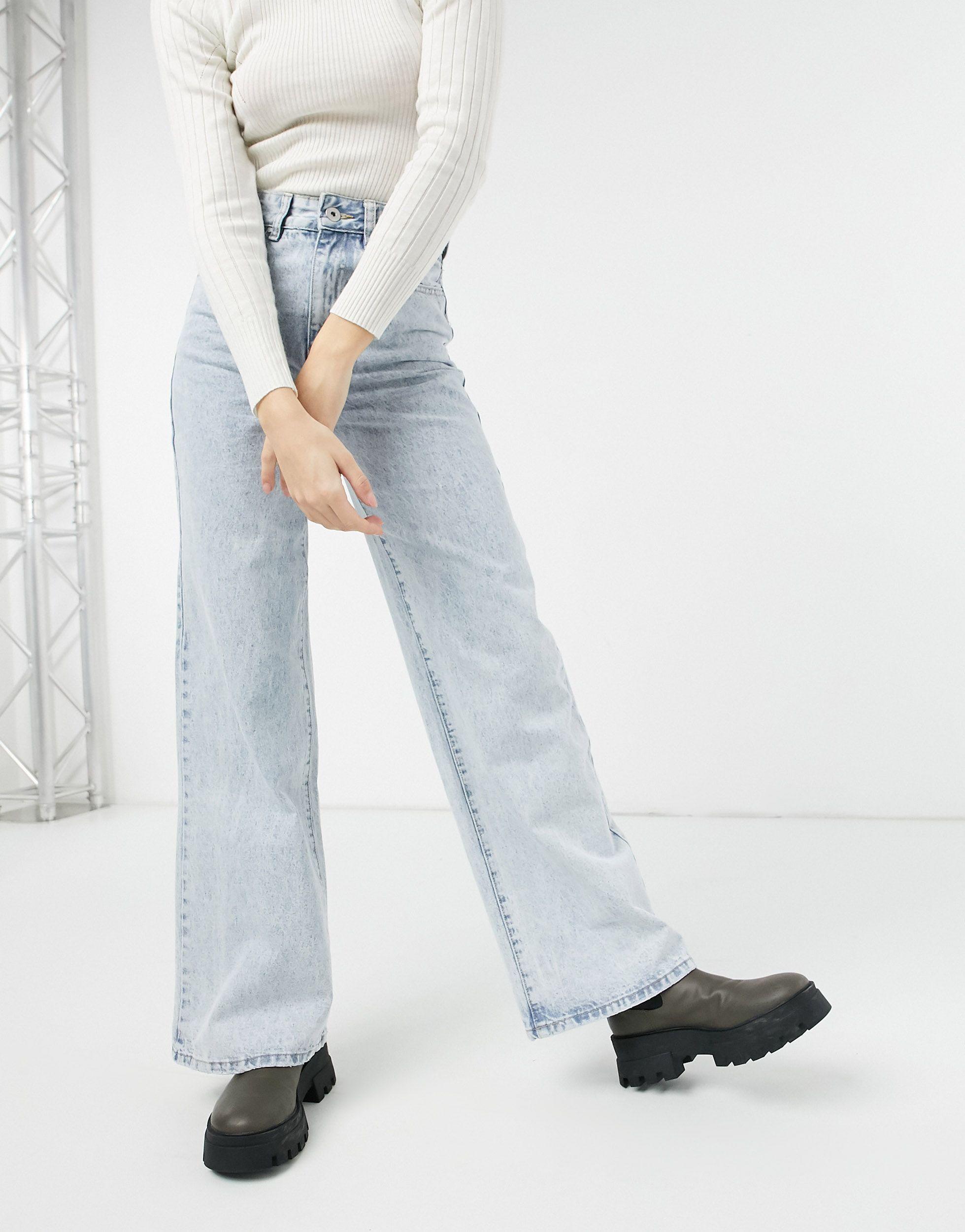 Cotton on - jeans con fondo ampio lavaggio chiaro di Cotton On in Bianco |  Lyst