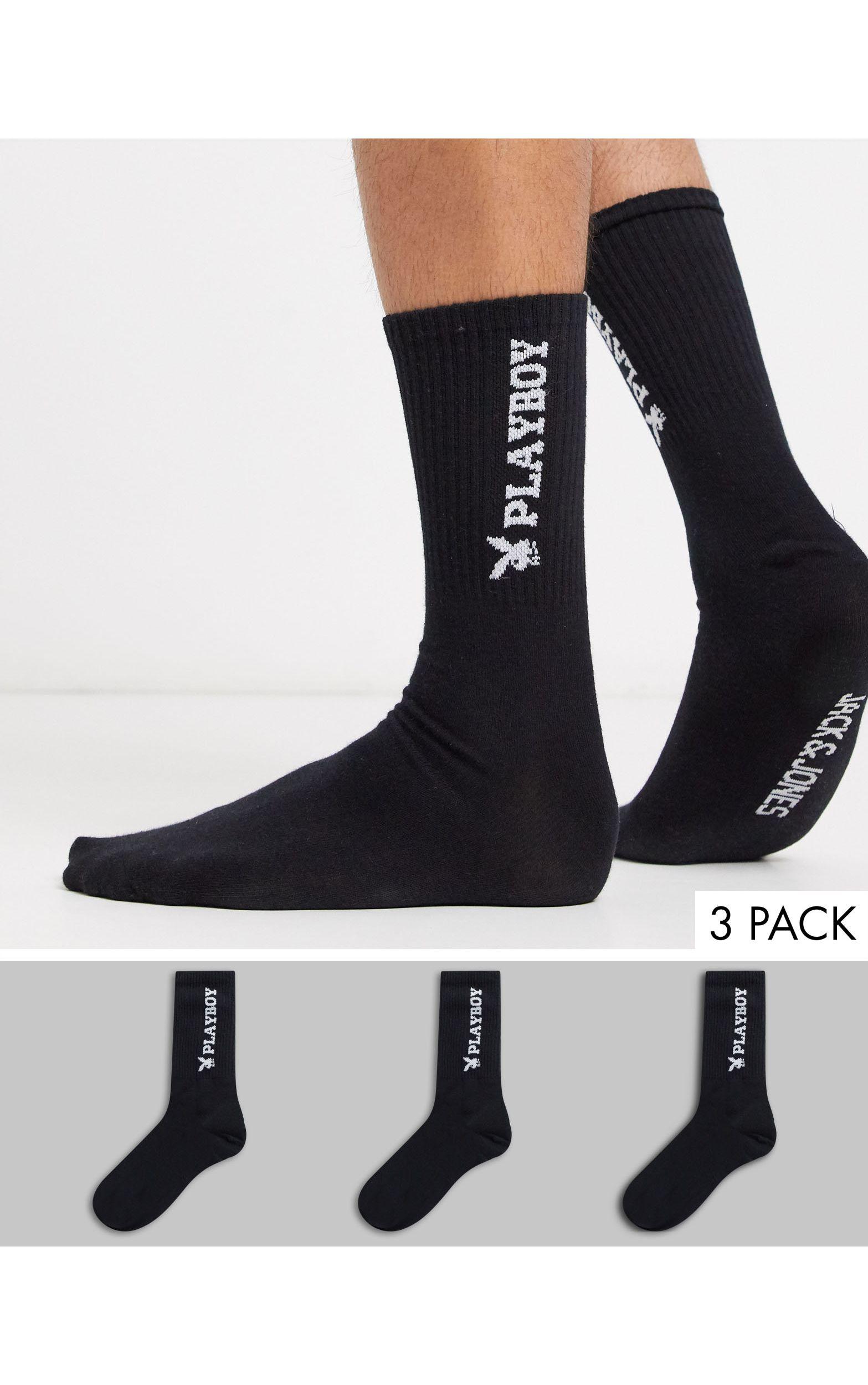 Jack & Jones Cotton Playboy Socks in Black for Men - Lyst