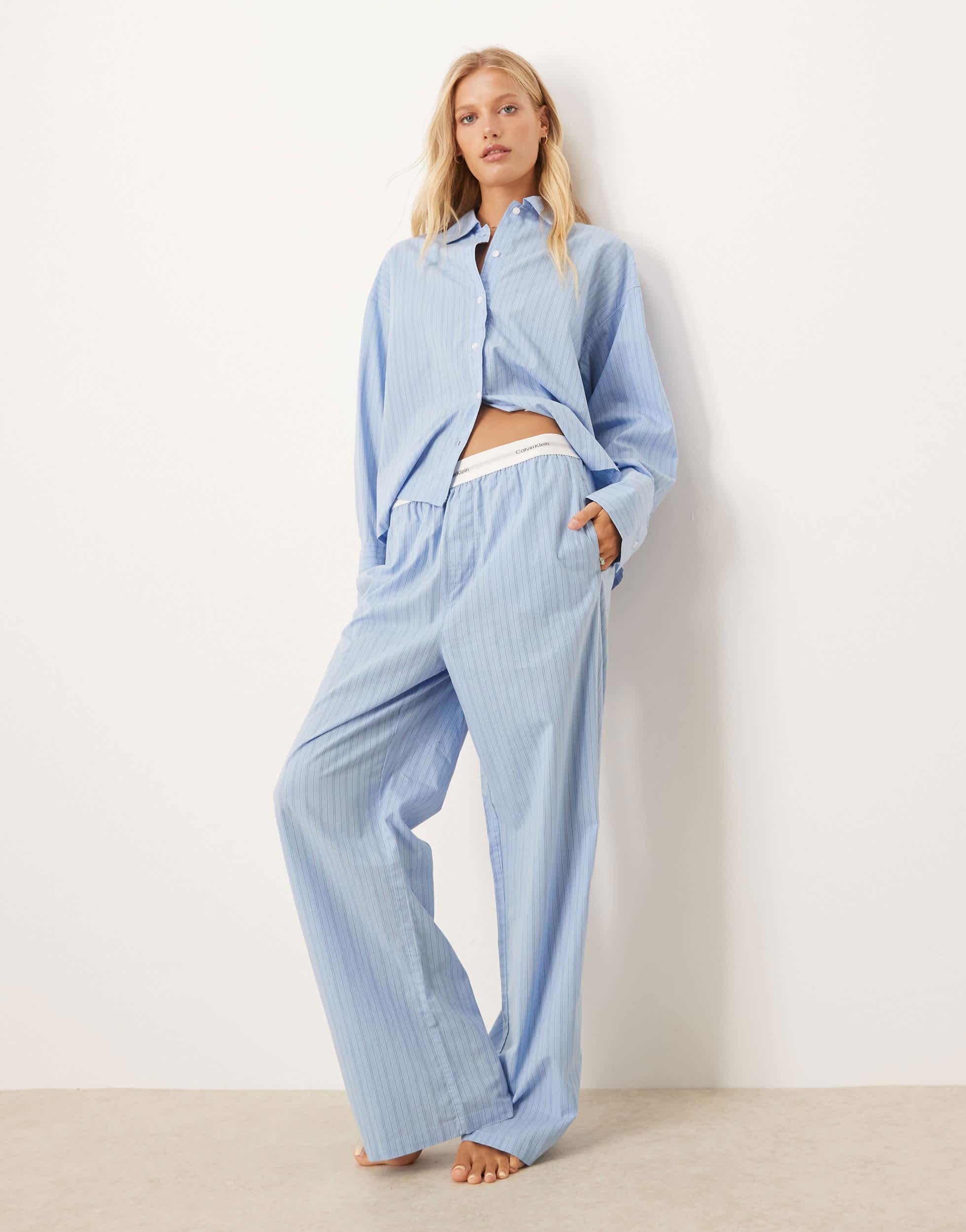 Pyjama Bottoms Calvin Klein Womens Nightwear Buy Blue Pyjamas