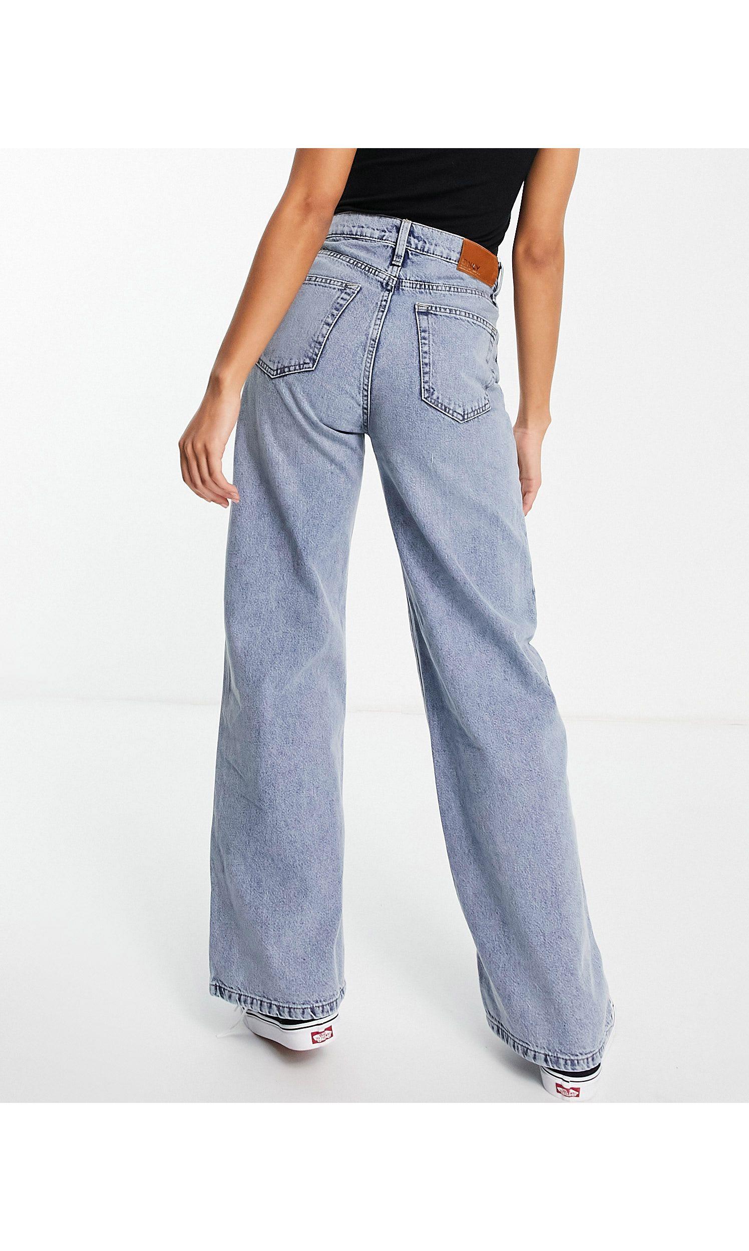 ONLY Denim Hope High Waisted Wide Leg Jeans in Blue - Lyst