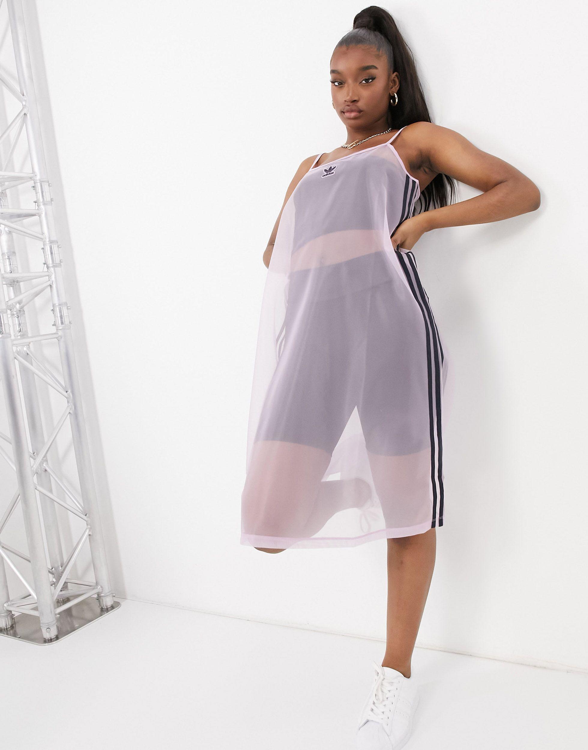 adidas Originals Mesh Dress in Purple | Lyst UK