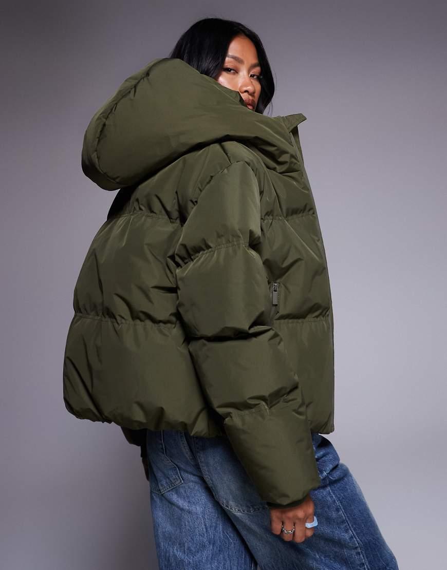 Good For Nothing Hooded Puffer Jacket in Brown Lyst UK