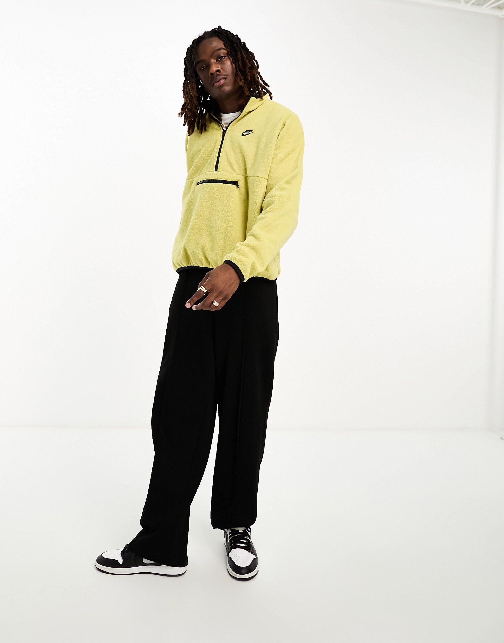 Nike Club Polar Fleece Half Zip Hoodie in Yellow for Men Lyst UK
