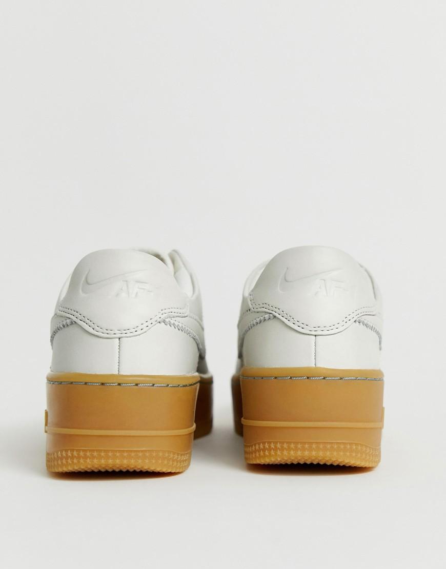 Nike Ivory Gum Sole Air Force 1 Sage Low Trainers in White | Lyst Australia