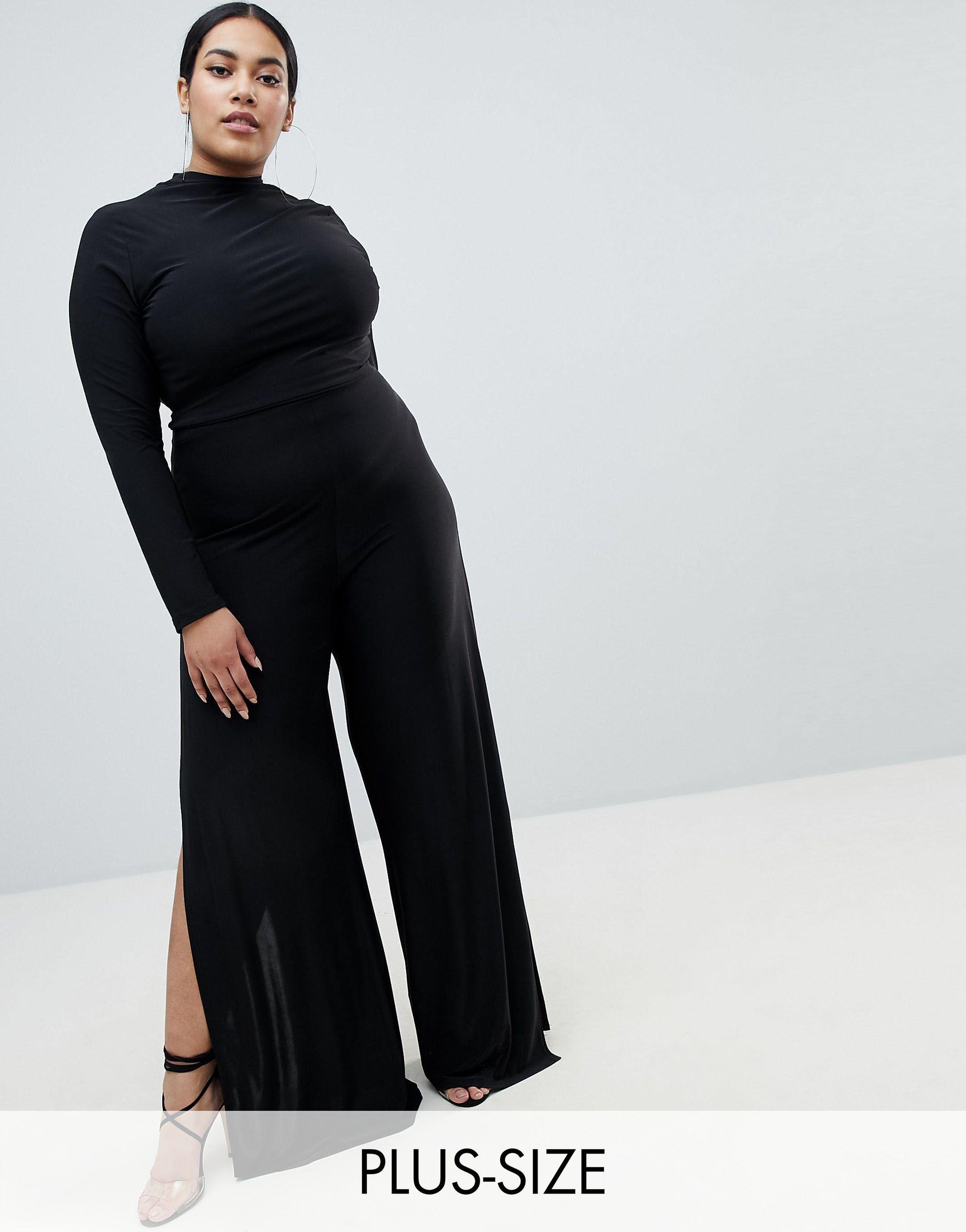 Fashionkilla Wide Leg Pants With Thigh 