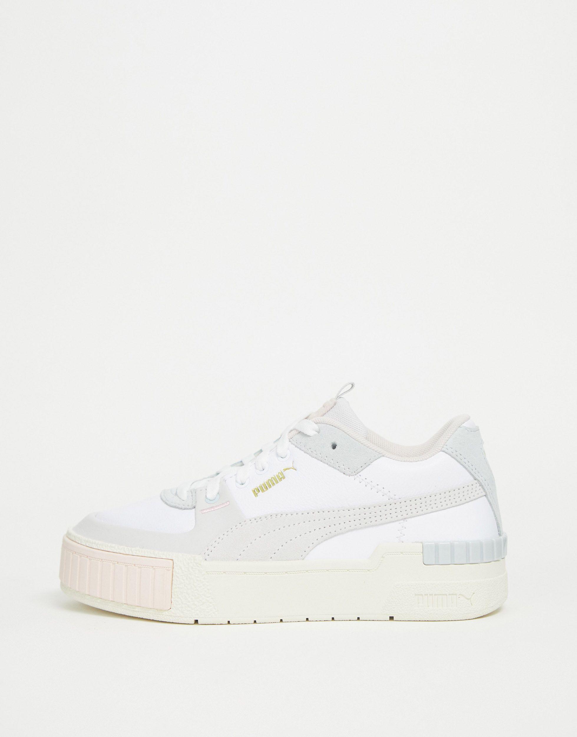 PUMA Leather Cali Sport Chunky Sneakers in White | Lyst