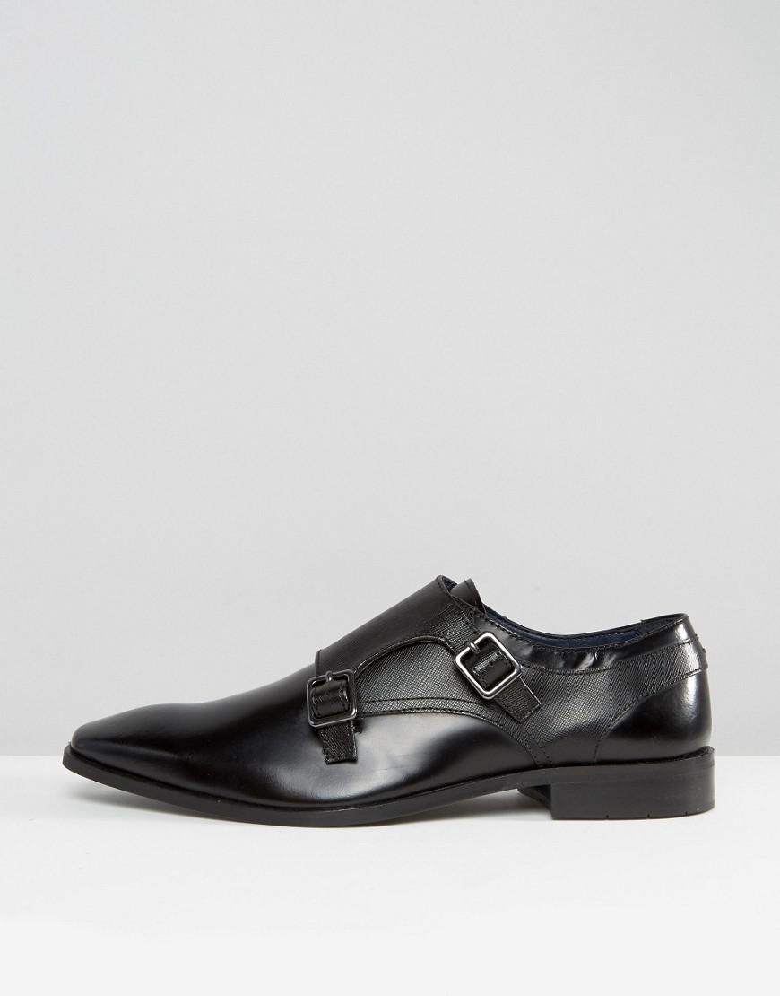 KG by Kurt Geiger Brook Leather Monk Shoes in Black for Men - Lyst