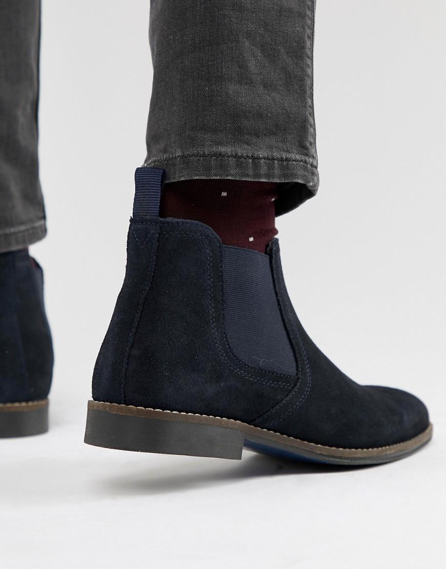 Red Tape Stockwood Chelsea Boots In Navy Suede in Blue for Men - Lyst