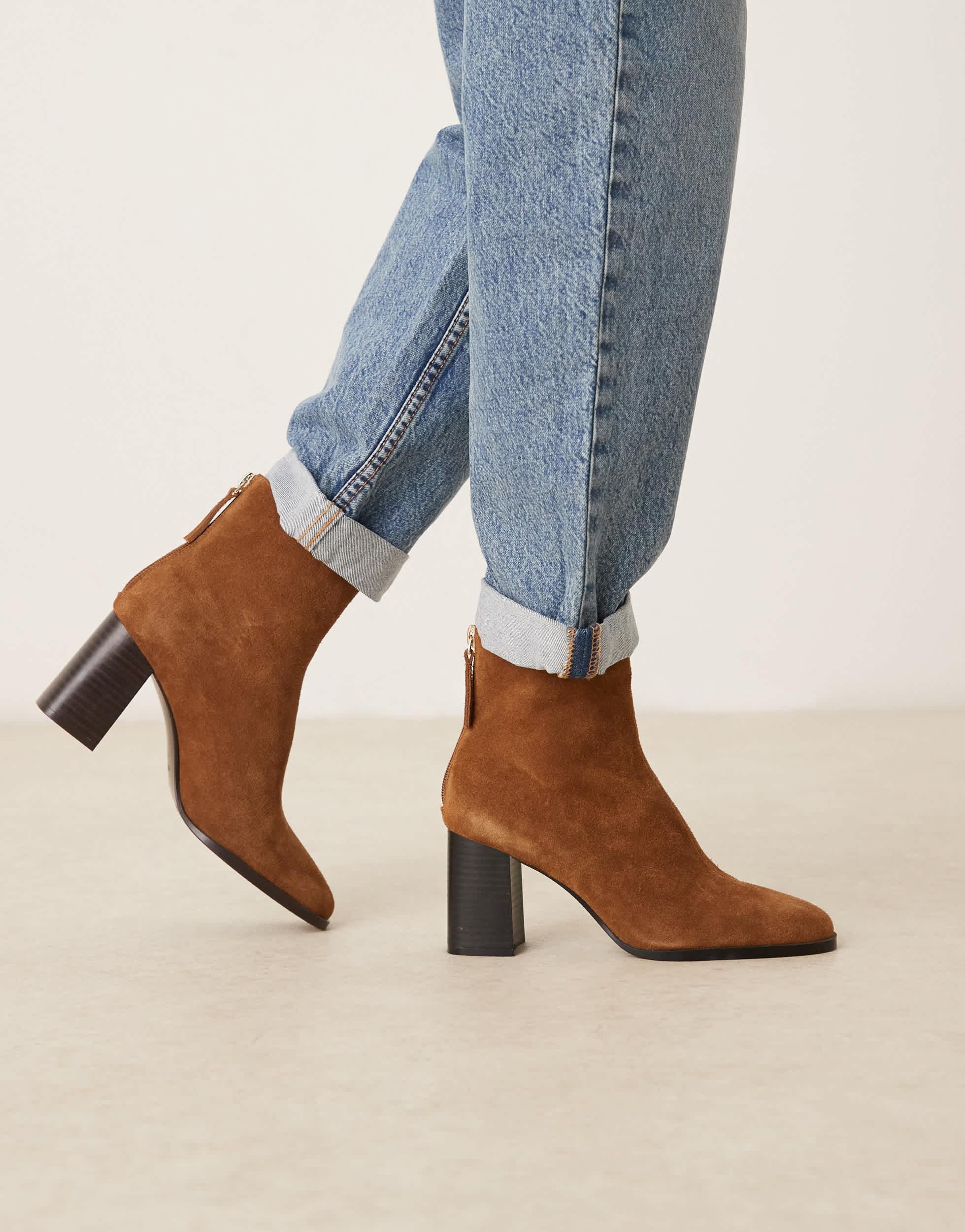 Bout Pointu Bottines Chez Mango Mango Bottines Brown/marron
