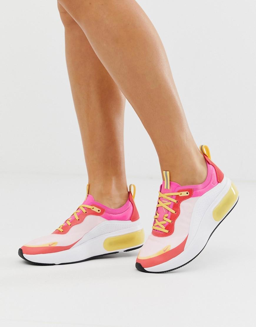 nike air max dia white pink and orange trainers
