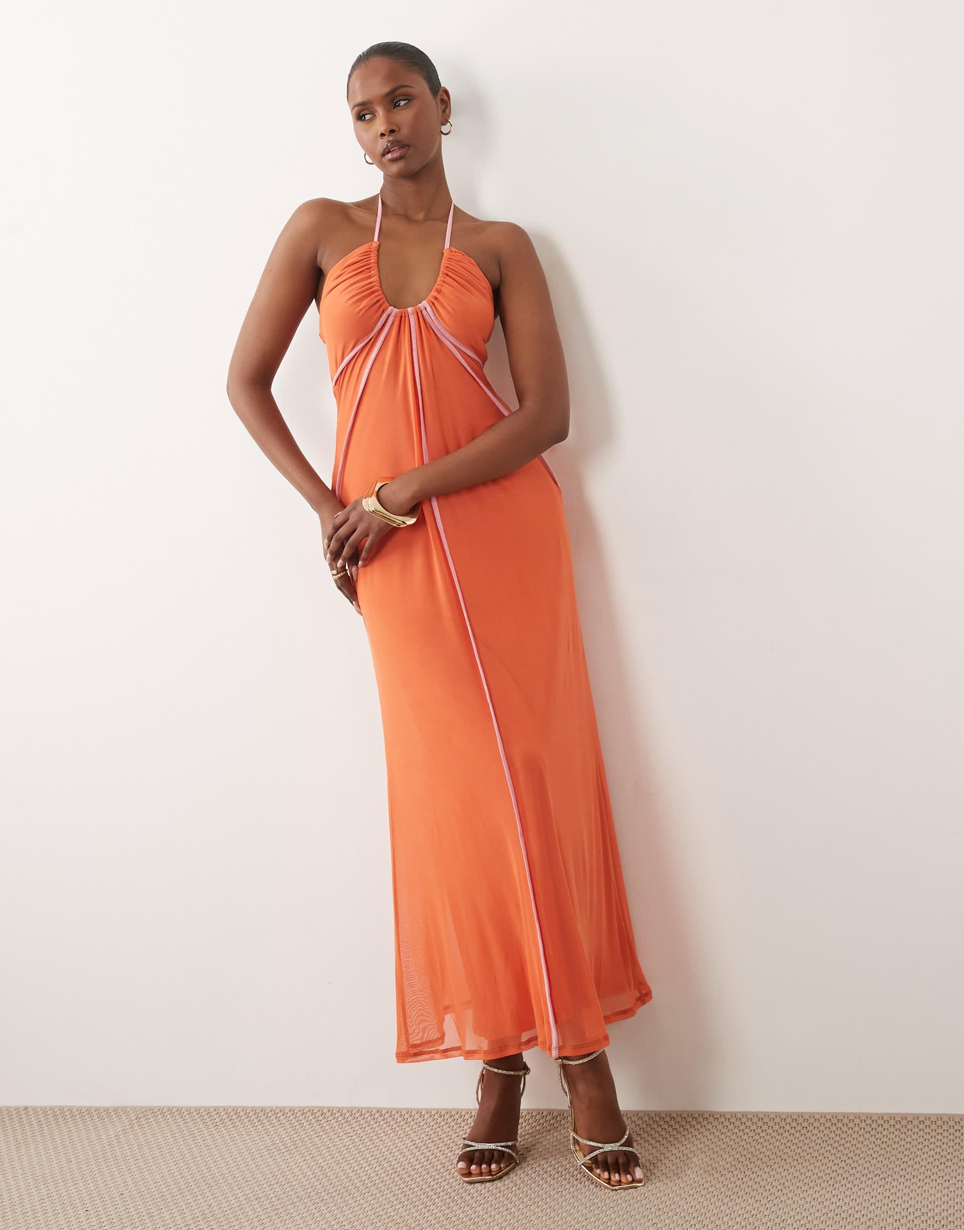 scoop mesh maxi dress Black Mesh Scoop Back Maxi Dress