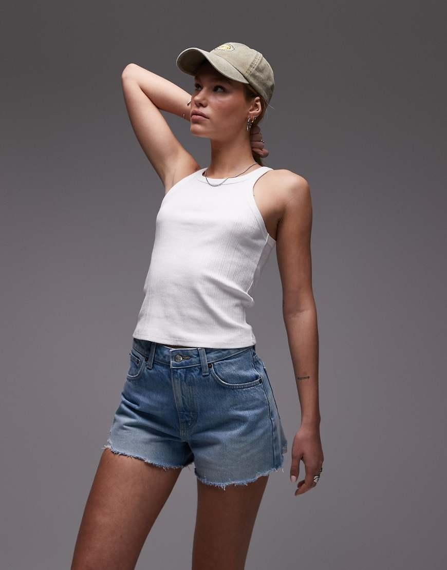 Topshop - Original - Jean mom - Bleu moyen délavé | ASOS