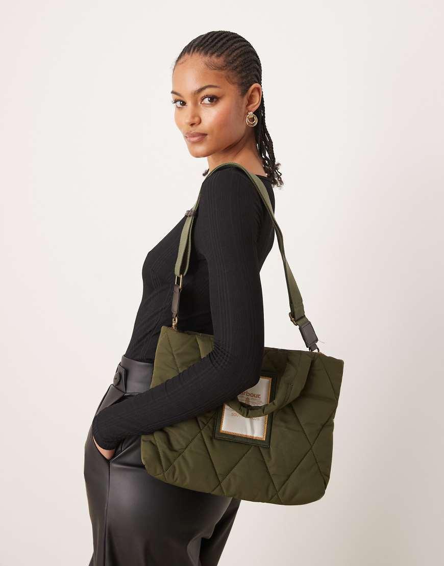 Barbour Mariah Mini Quilted Crossbody Tote Bag in Natural Lyst UK