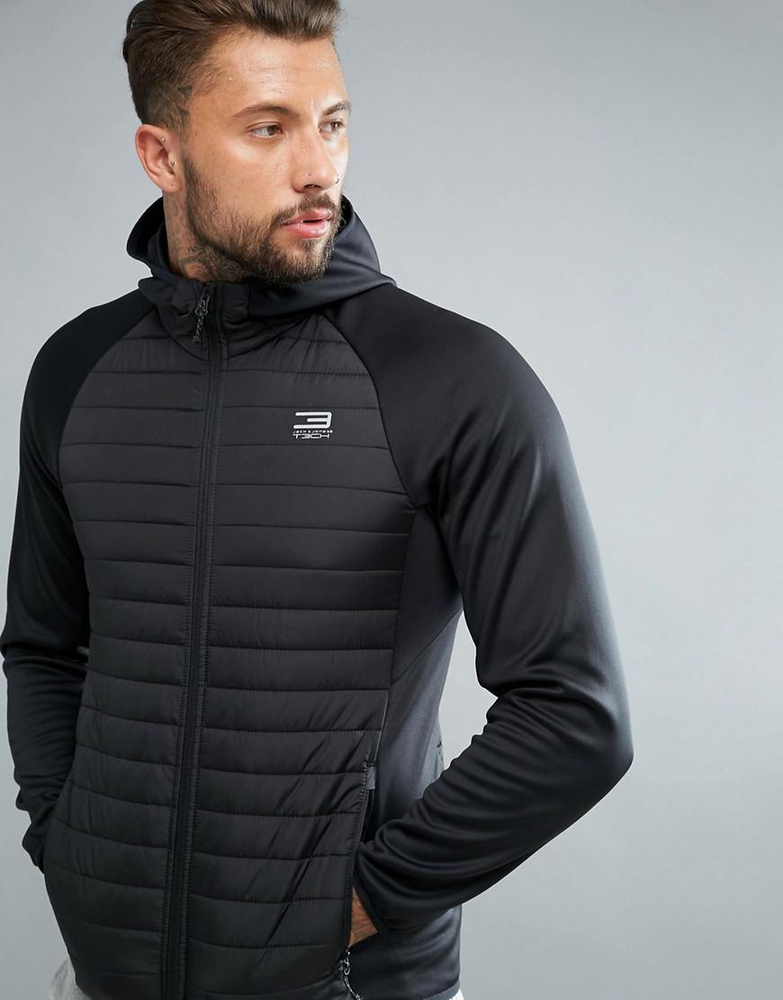 Jack & Jones Synthetic Tech Quilted Training Jacket in Black for Men - Lyst