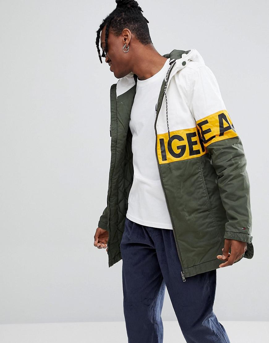green and yellow tommy hilfiger jacket