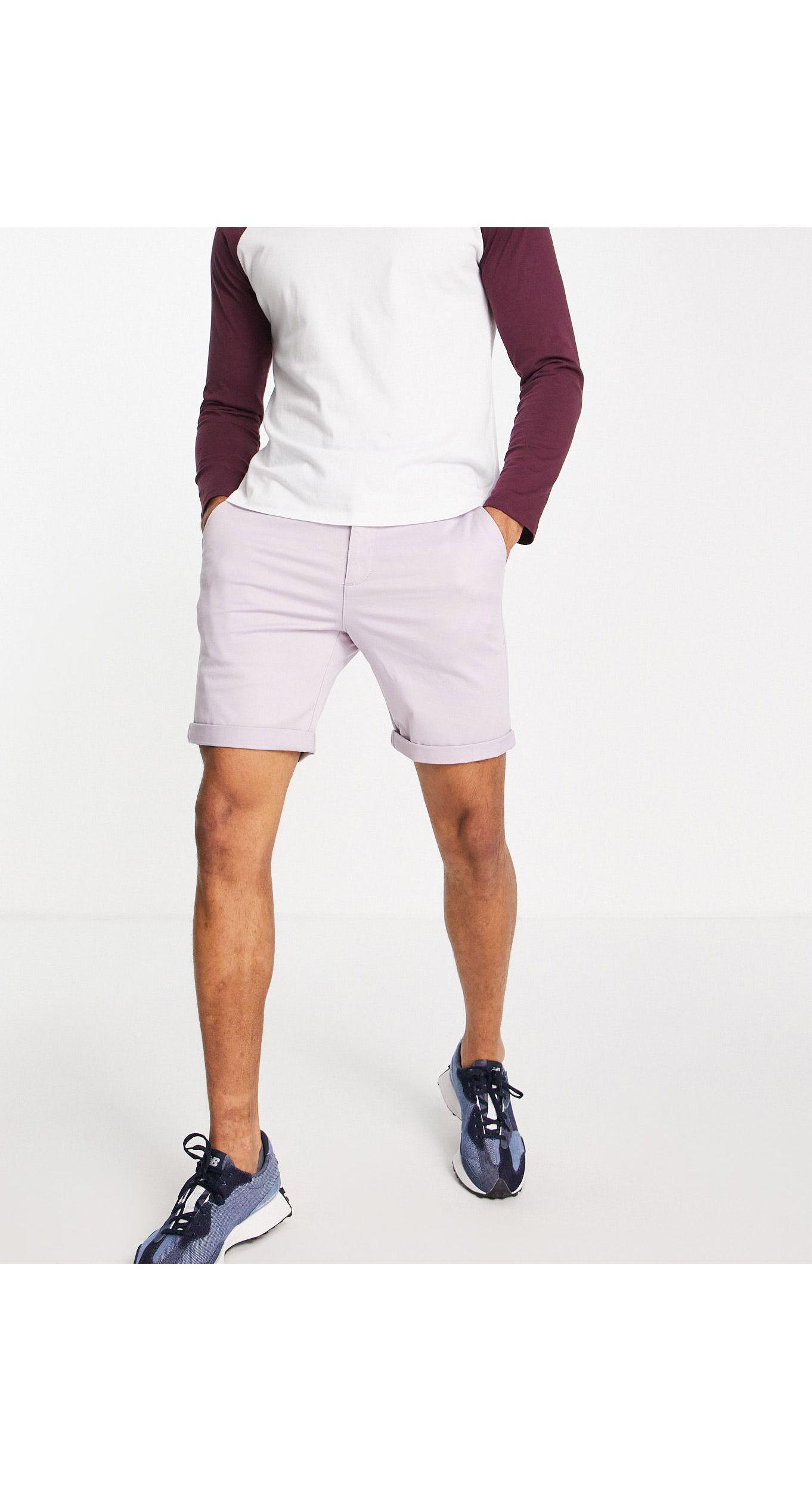 New Look Chino Shorts in Purple for Men - Lyst