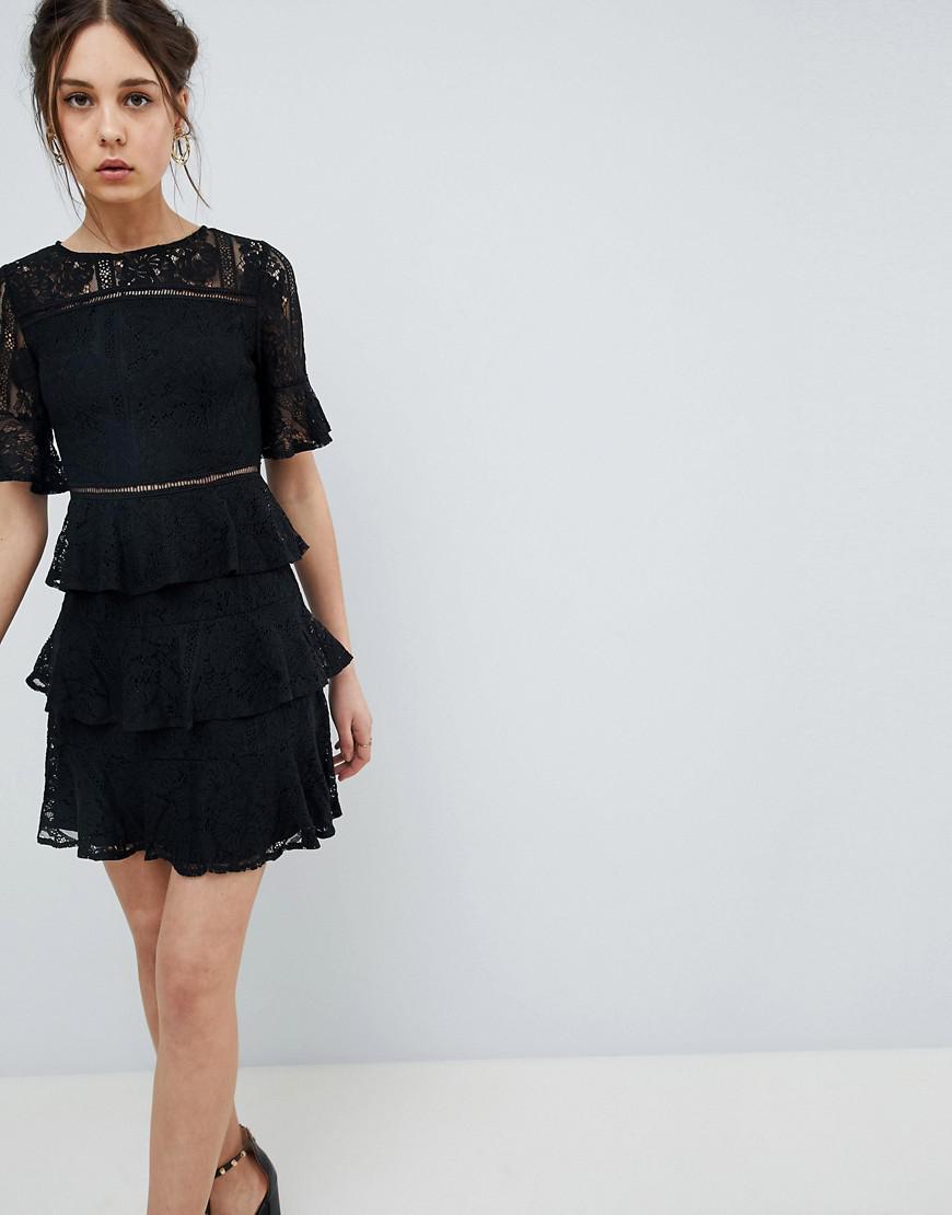 girls black lace dress