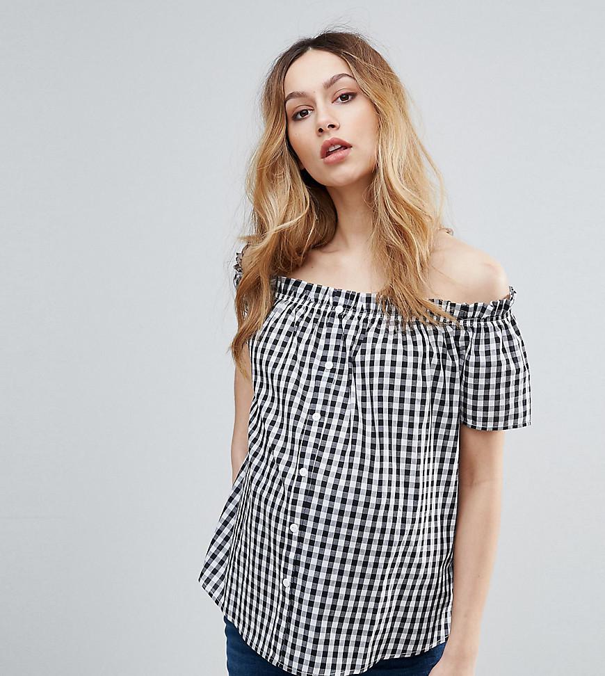 gingham bardot tops