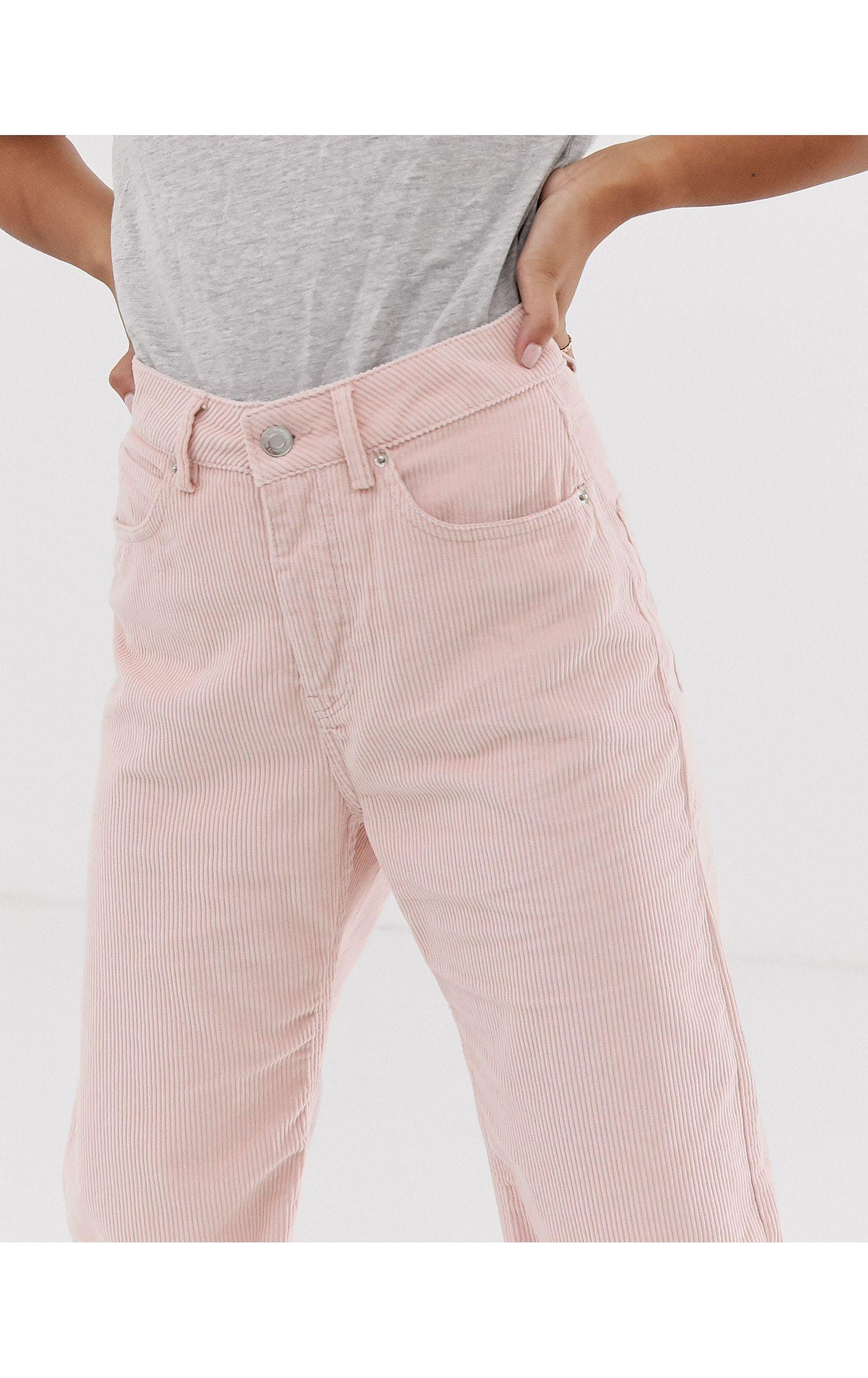 Moda Corduroy Wide Leg Cord Trousers in Pink - Lyst
